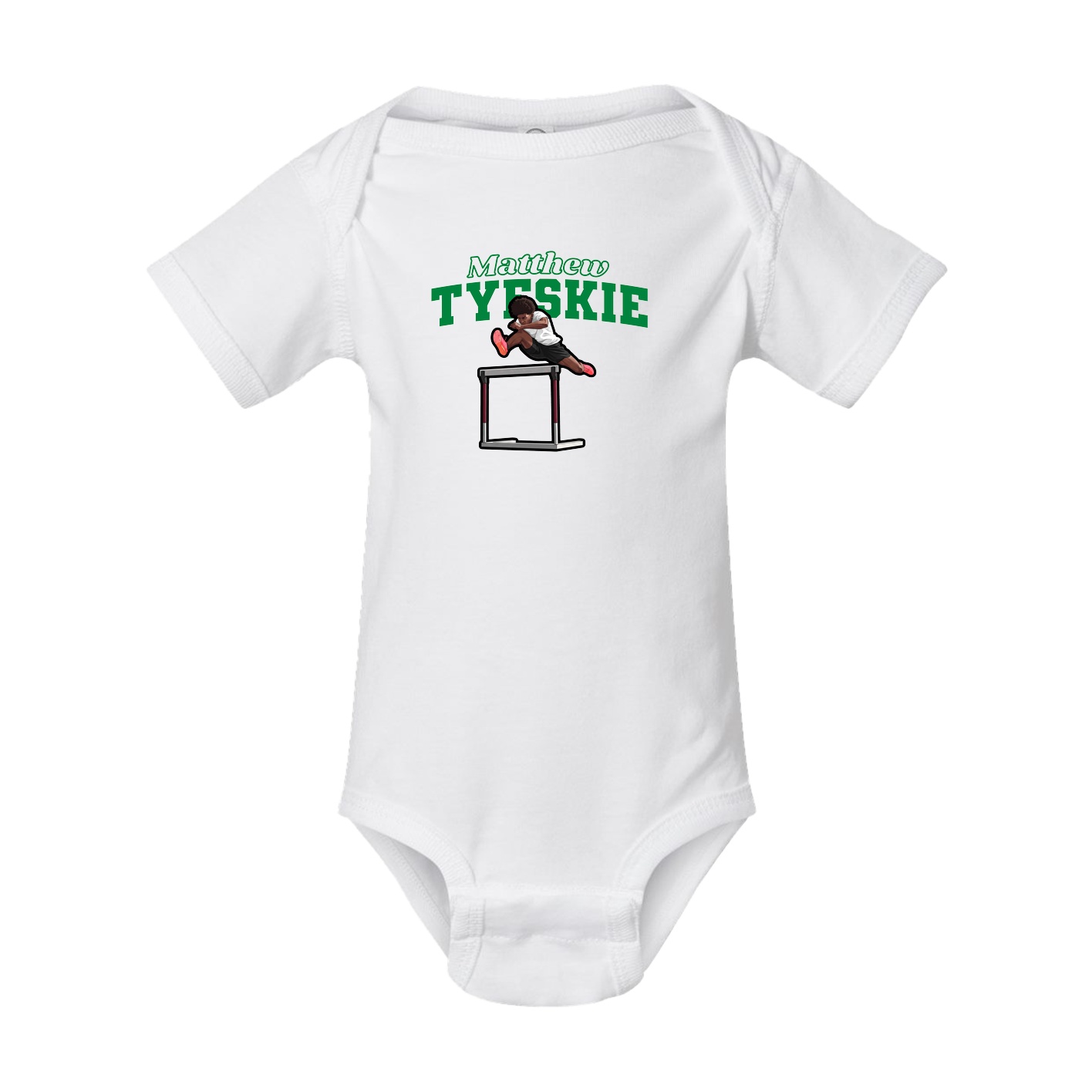 Baby Onesie — Name Arch in White
