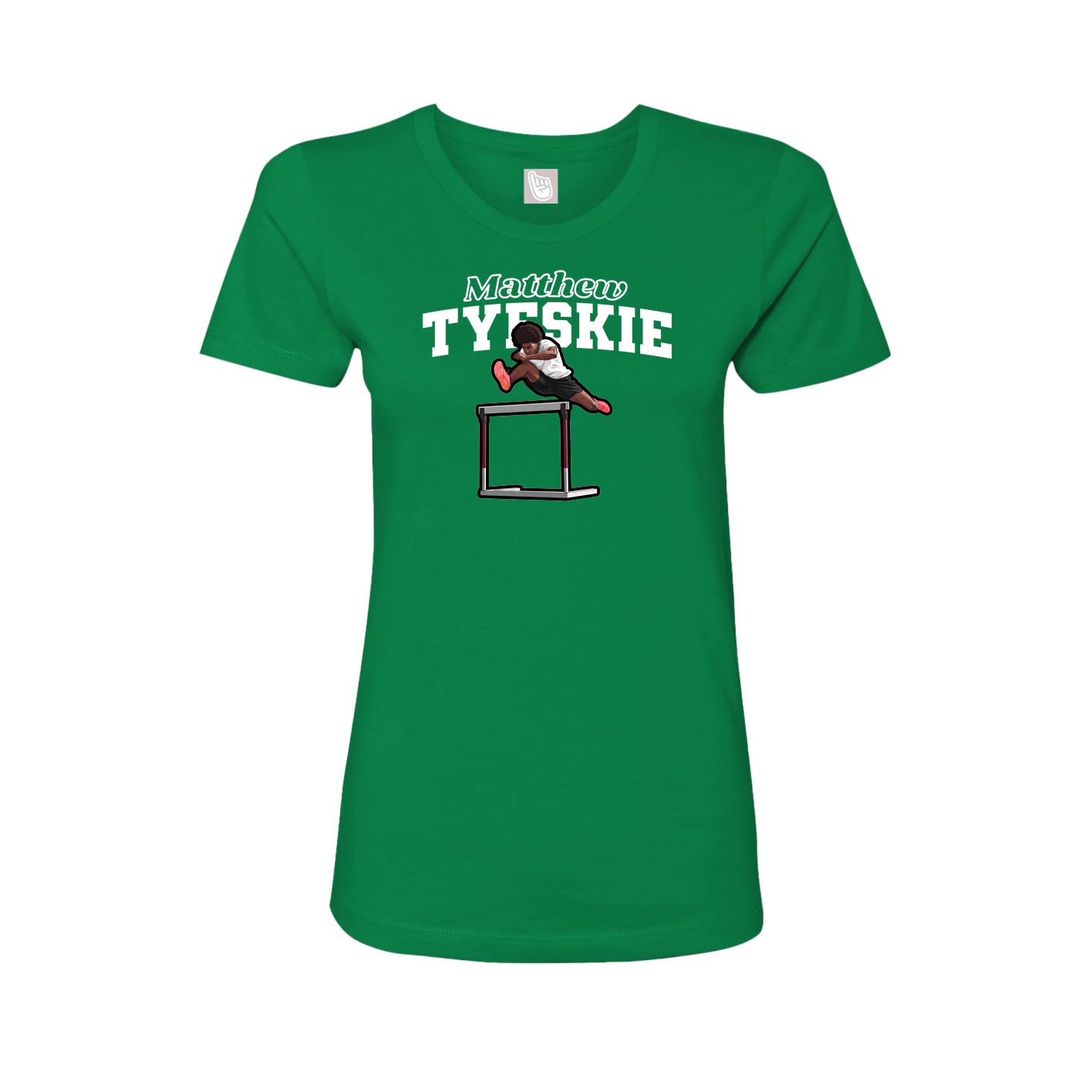 Womens Tee — Name Arch in Green