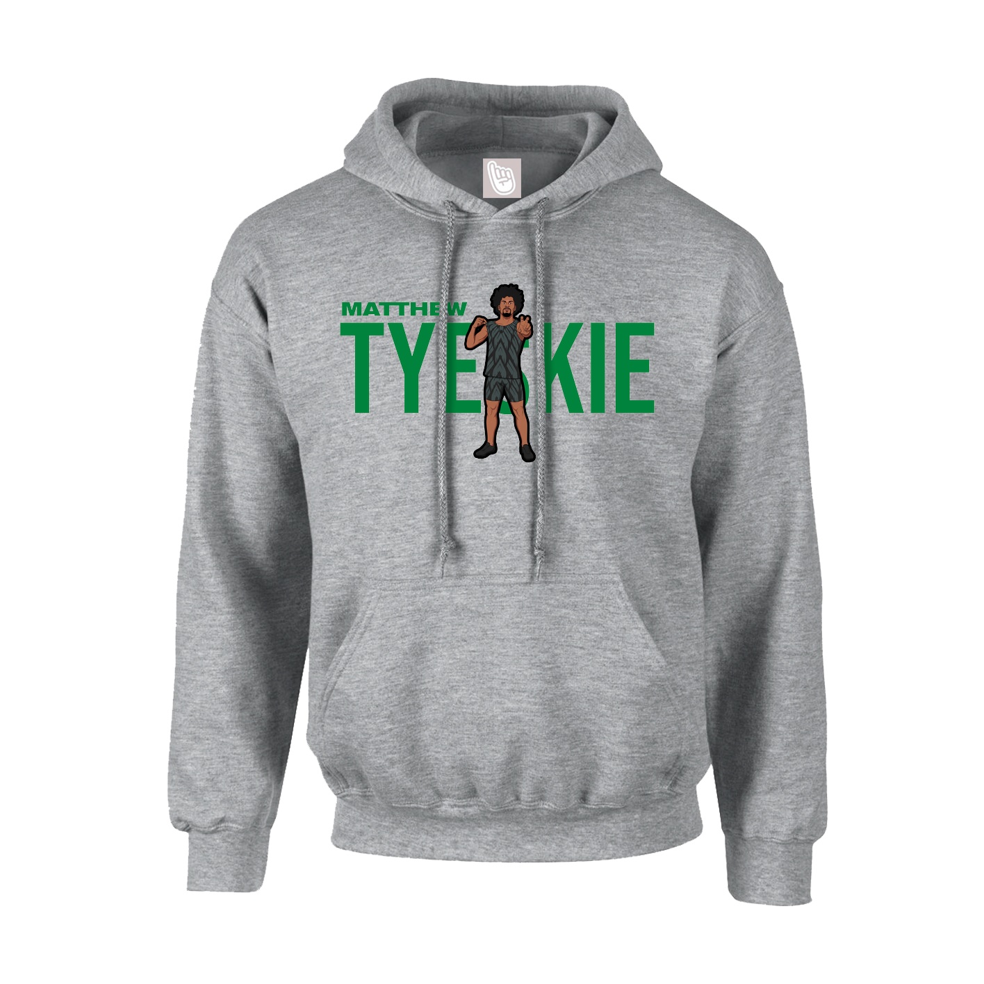 Youth Hoodie — Player Name in Grey