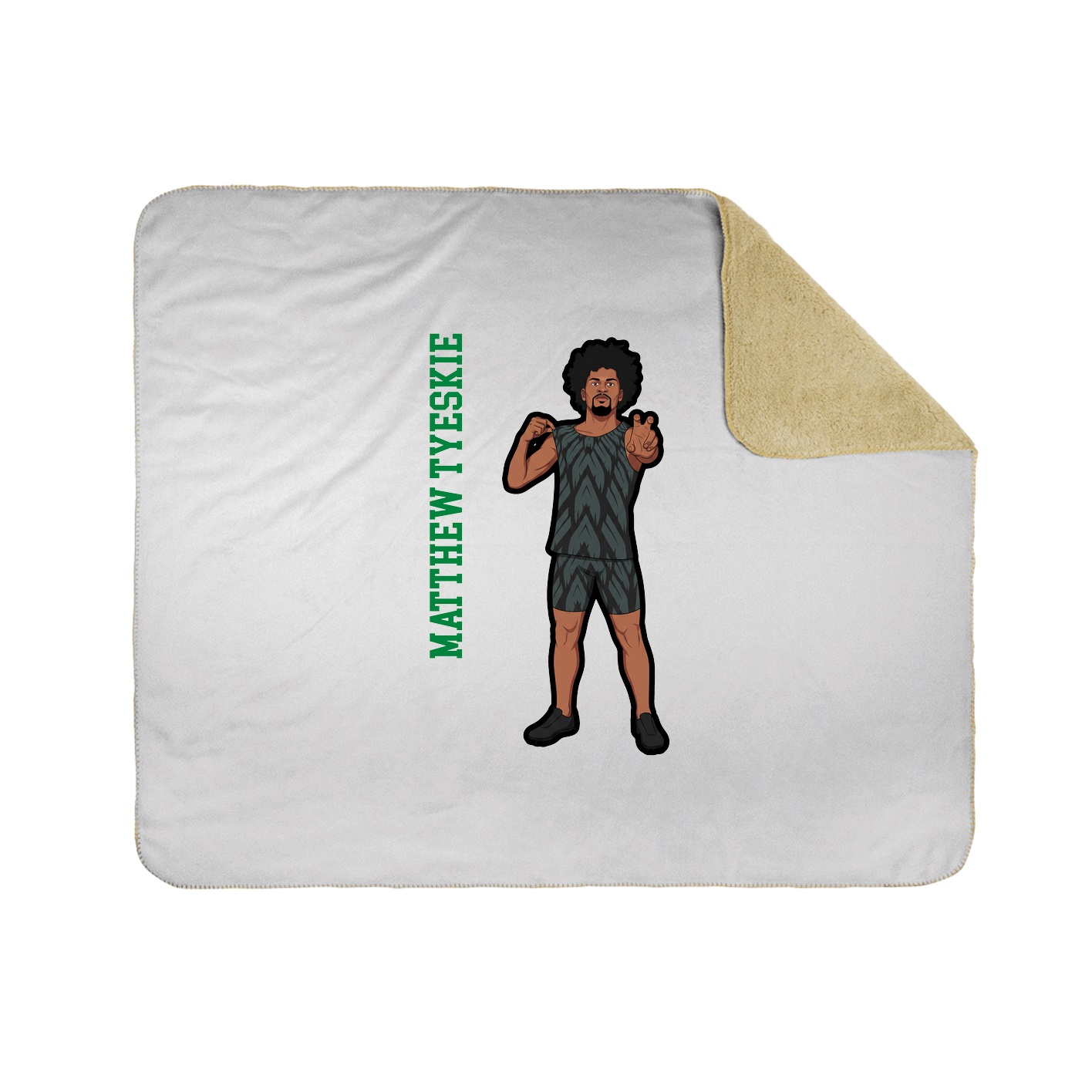 Throw Blanket — Name Vertical in White
