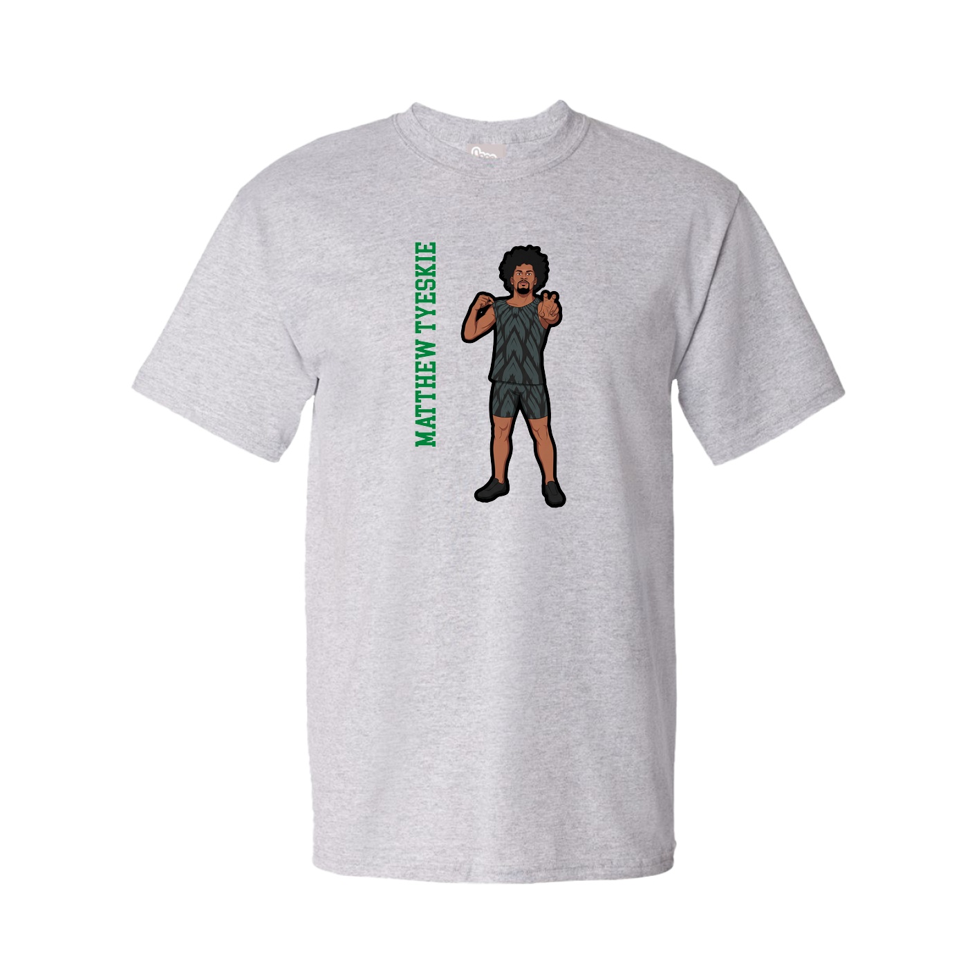 Tee — Name Vertical in Grey