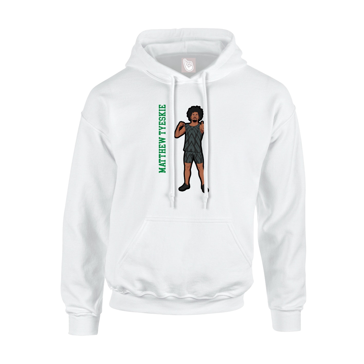 Youth Hoodie — Name Vertical in White
