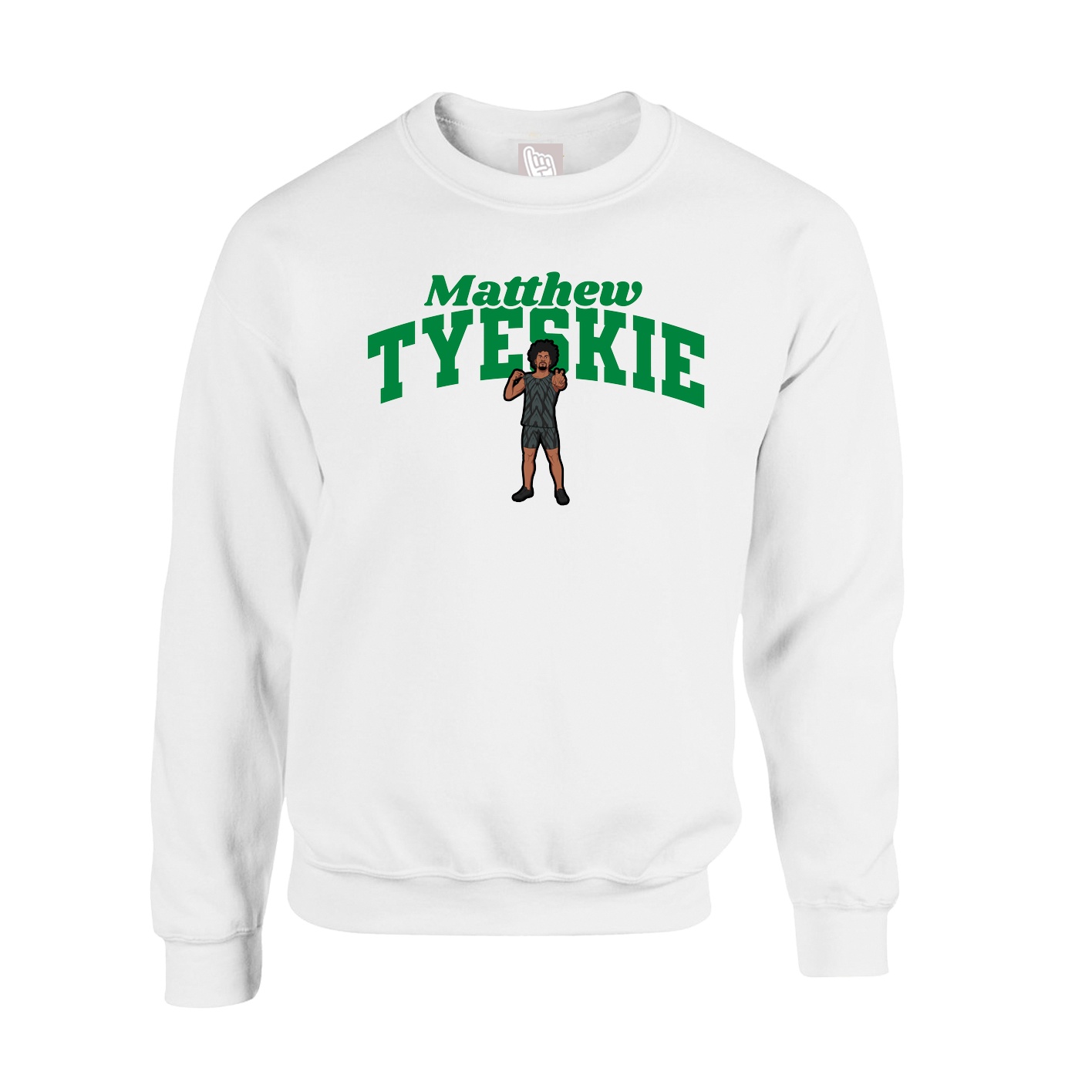 Fleece Crew — Signature Arch in White