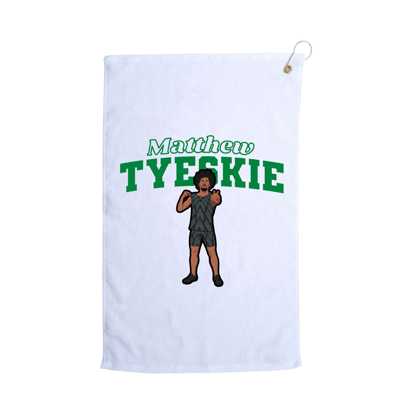 Golf Towel — Name Arch in White