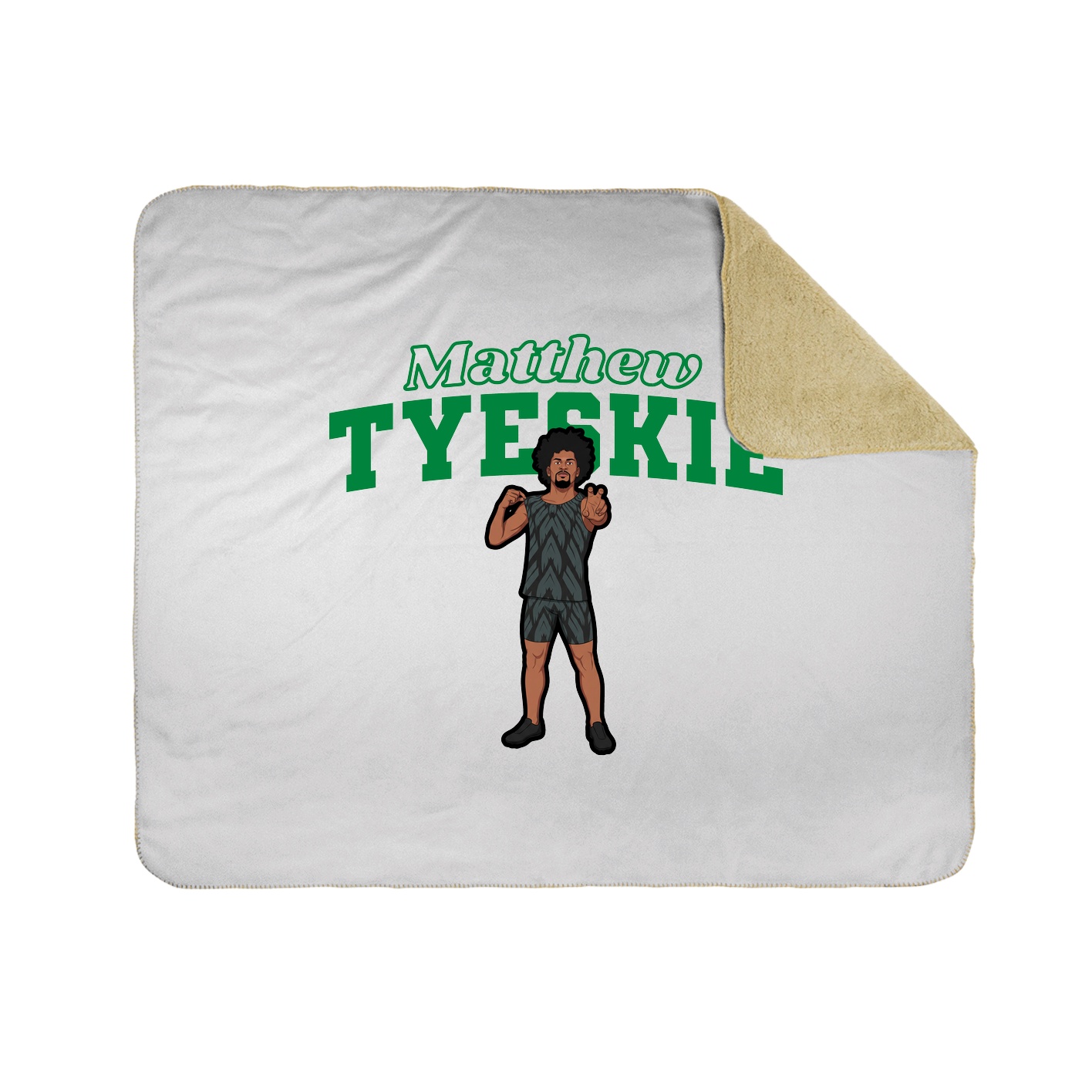 Throw Blanket — Name Arch in White