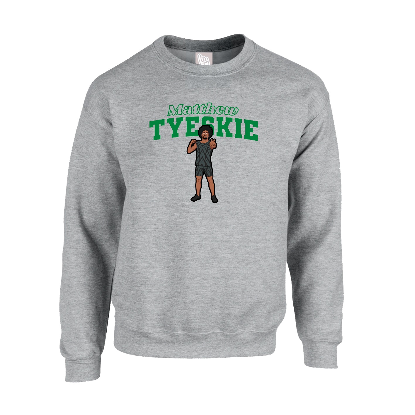 Fleece Crew — Name Arch in Grey
