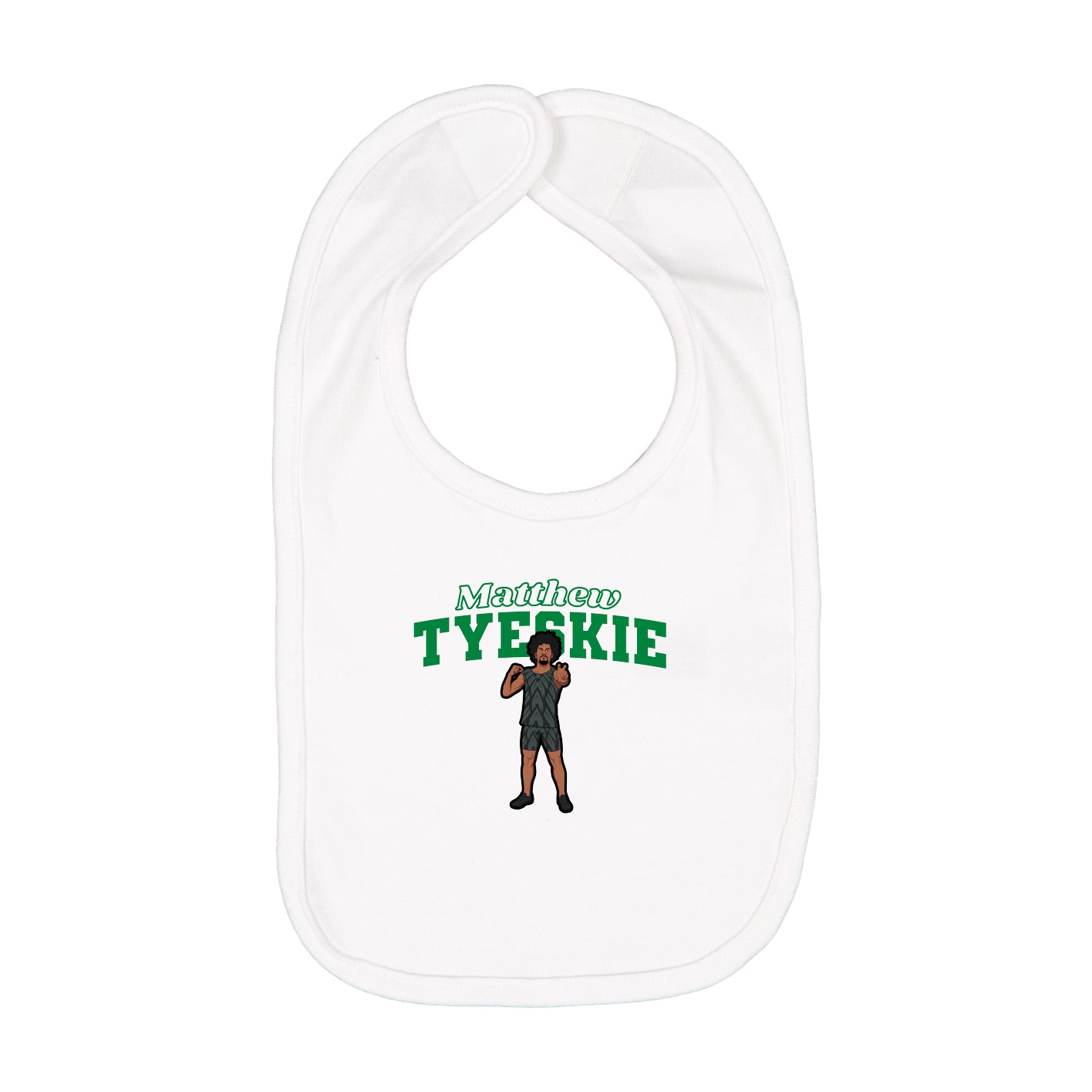 Infant Bib — Name Arch in White