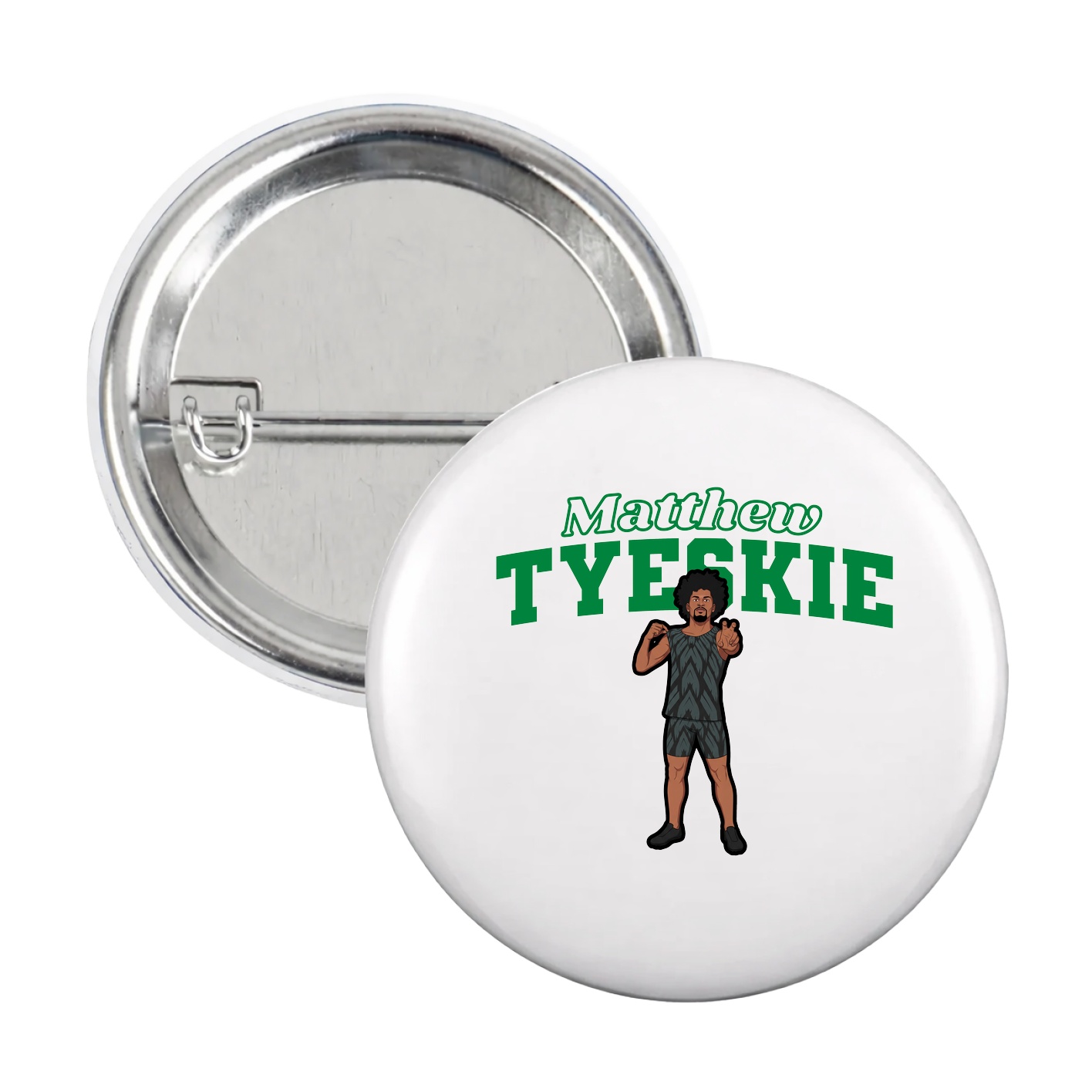 Game Day Button — Name Arch in White