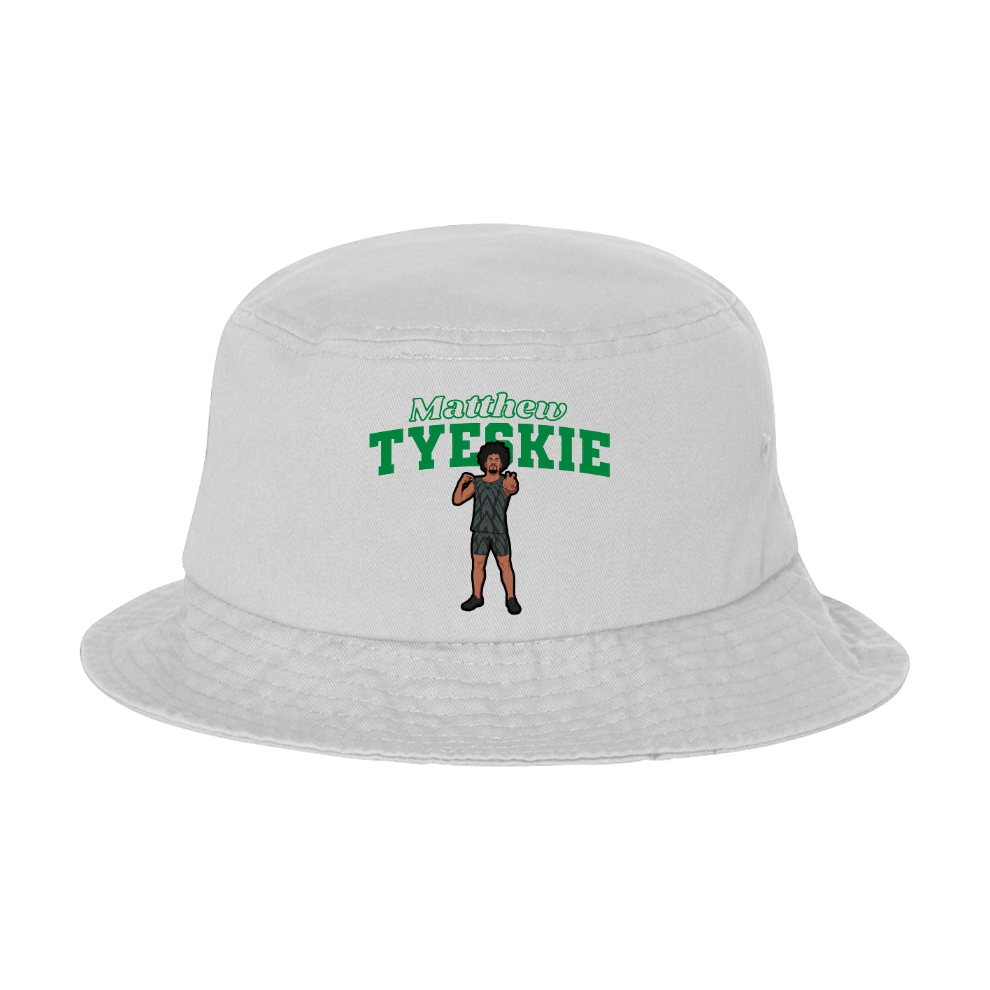 Bucket Cap — Name Arch in White