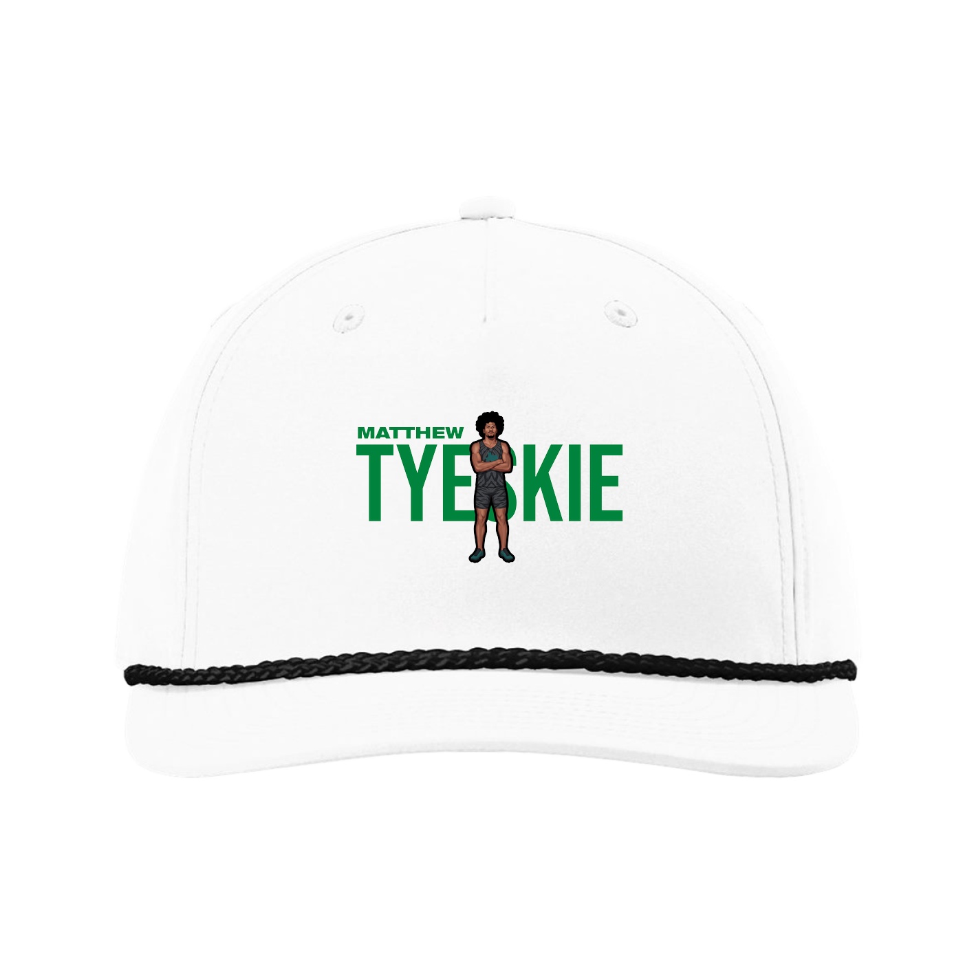 Five-Panel Classic Rope Cap — Player Name in White