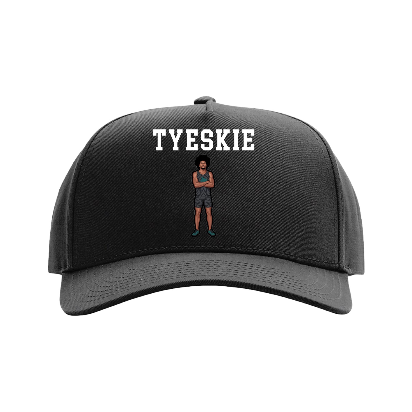 Full Fabric Five-Panel Champ Cap — Shirsey in Black
