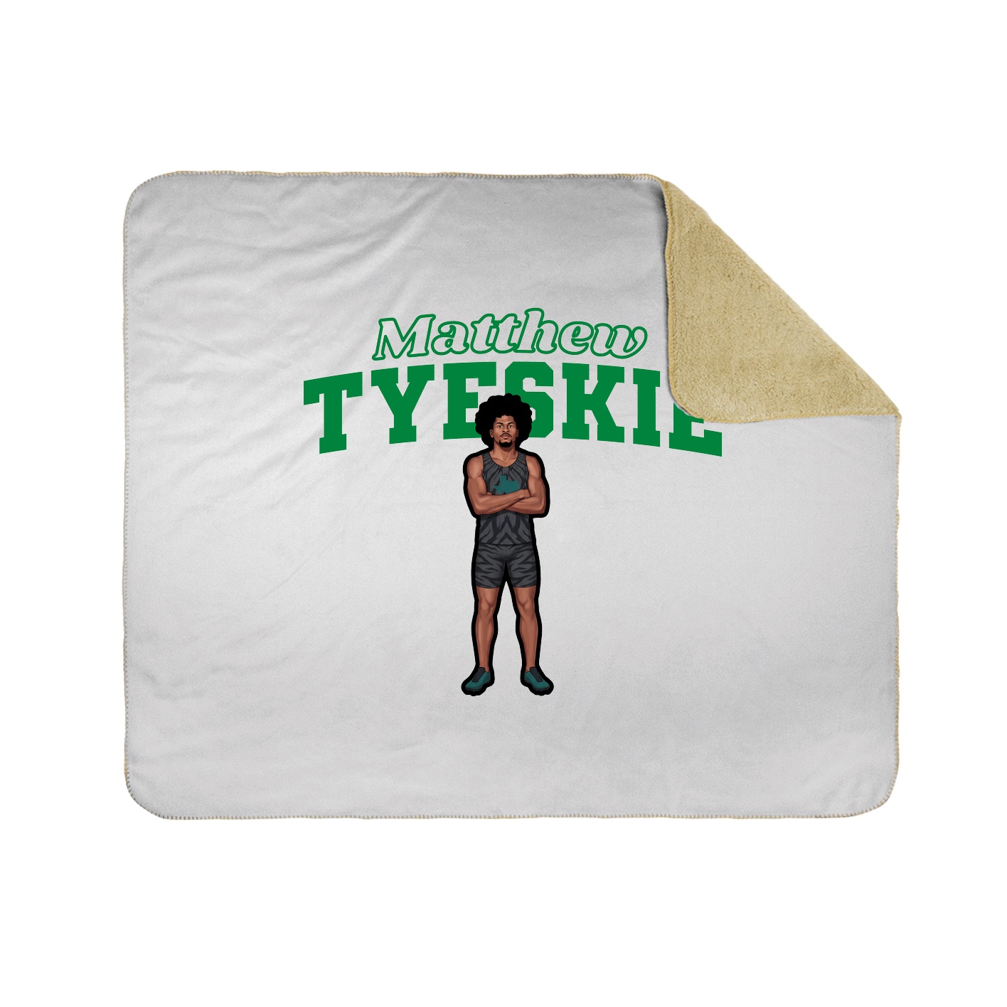Throw Blanket — Name Arch in White