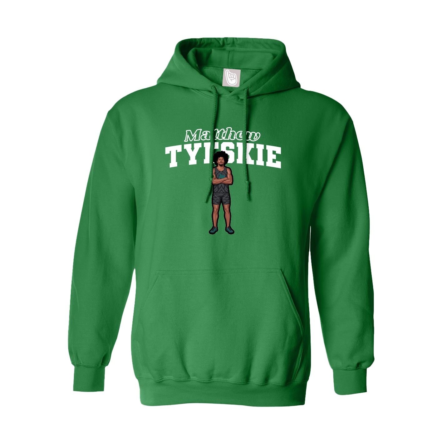 Hoodie — Name Arch in Green