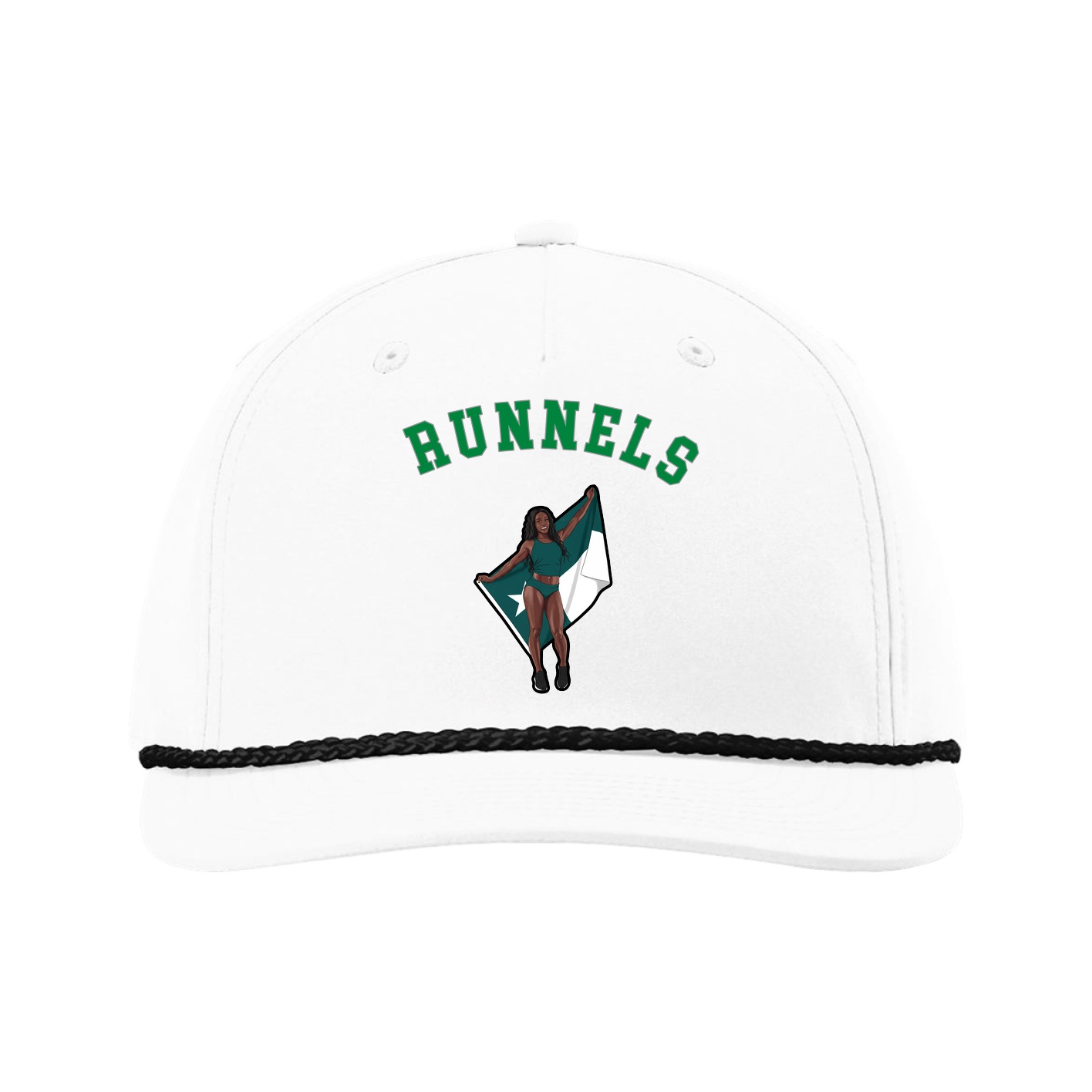 Five-Panel Classic Rope Cap — Shirsey Arch in White