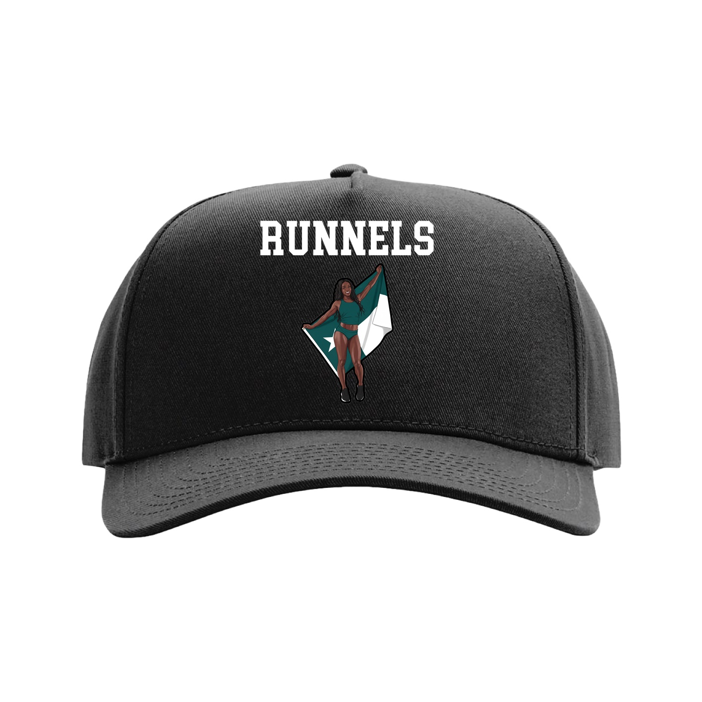 Full Fabric Five-Panel Champ Cap — Shirsey in Black