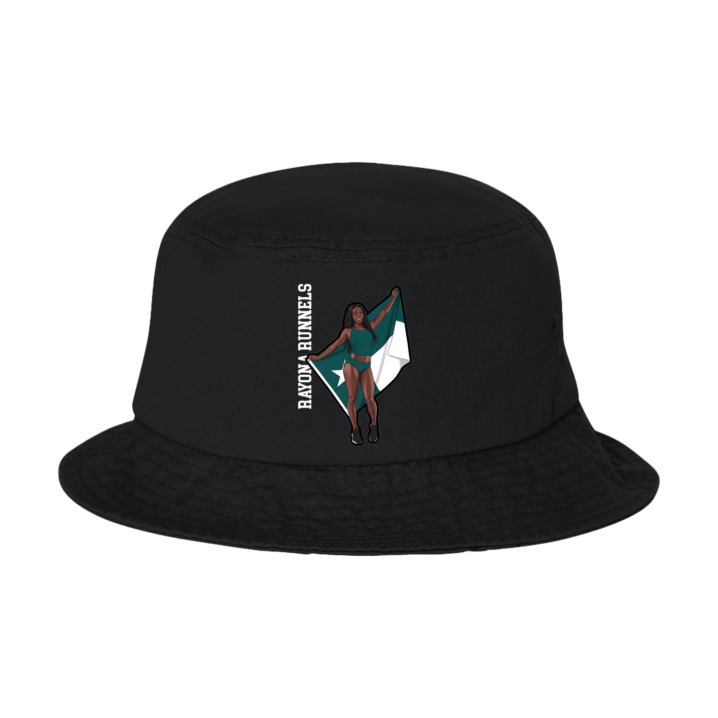 Bucket Cap — Name Vertical in Black
