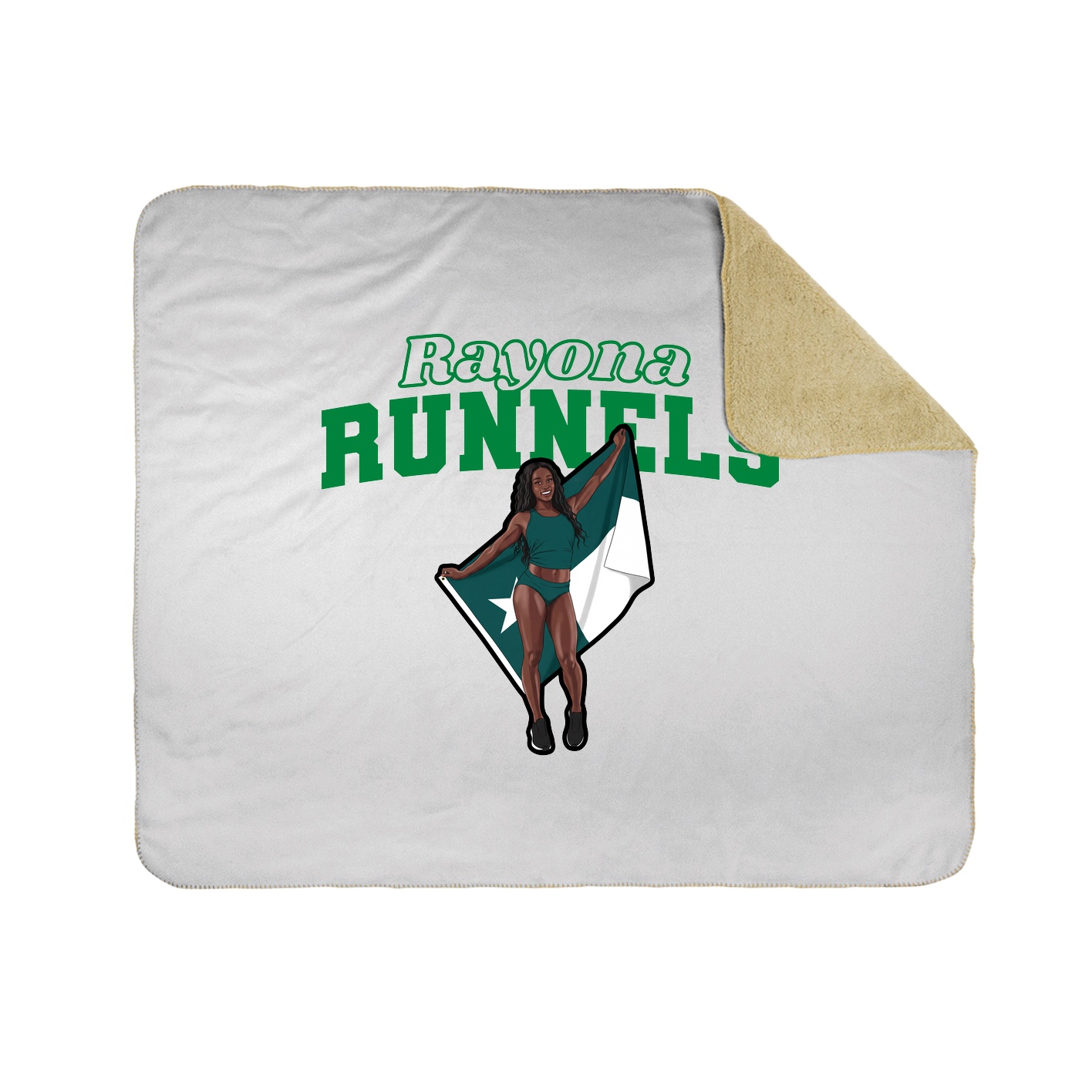 Throw Blanket — Name Arch in White