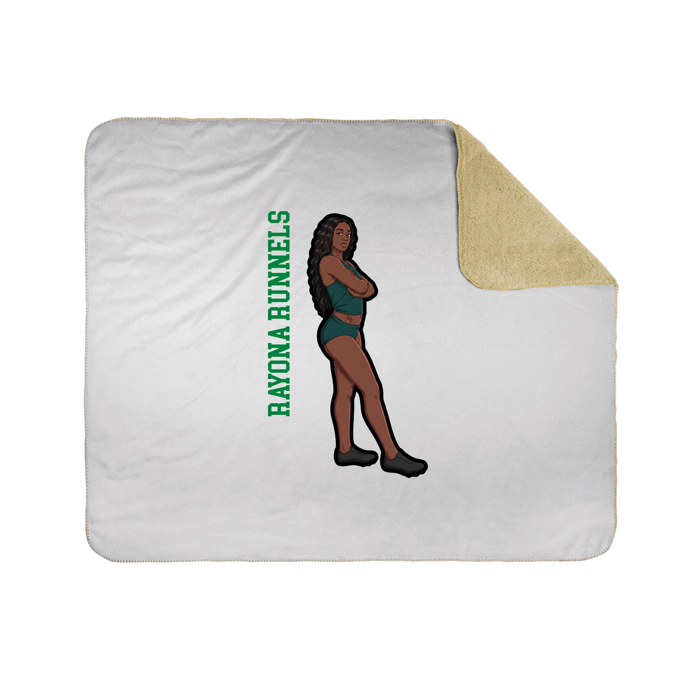 Throw Blanket — Name Vertical in White