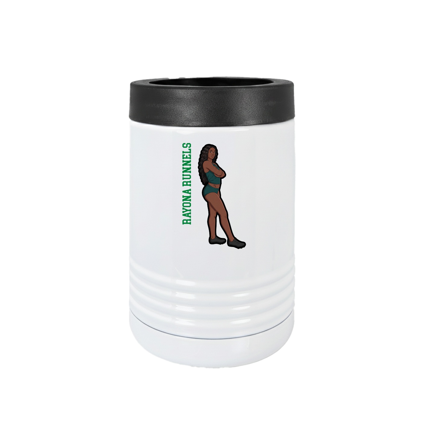 Beverage Holder — Name Vertical in White