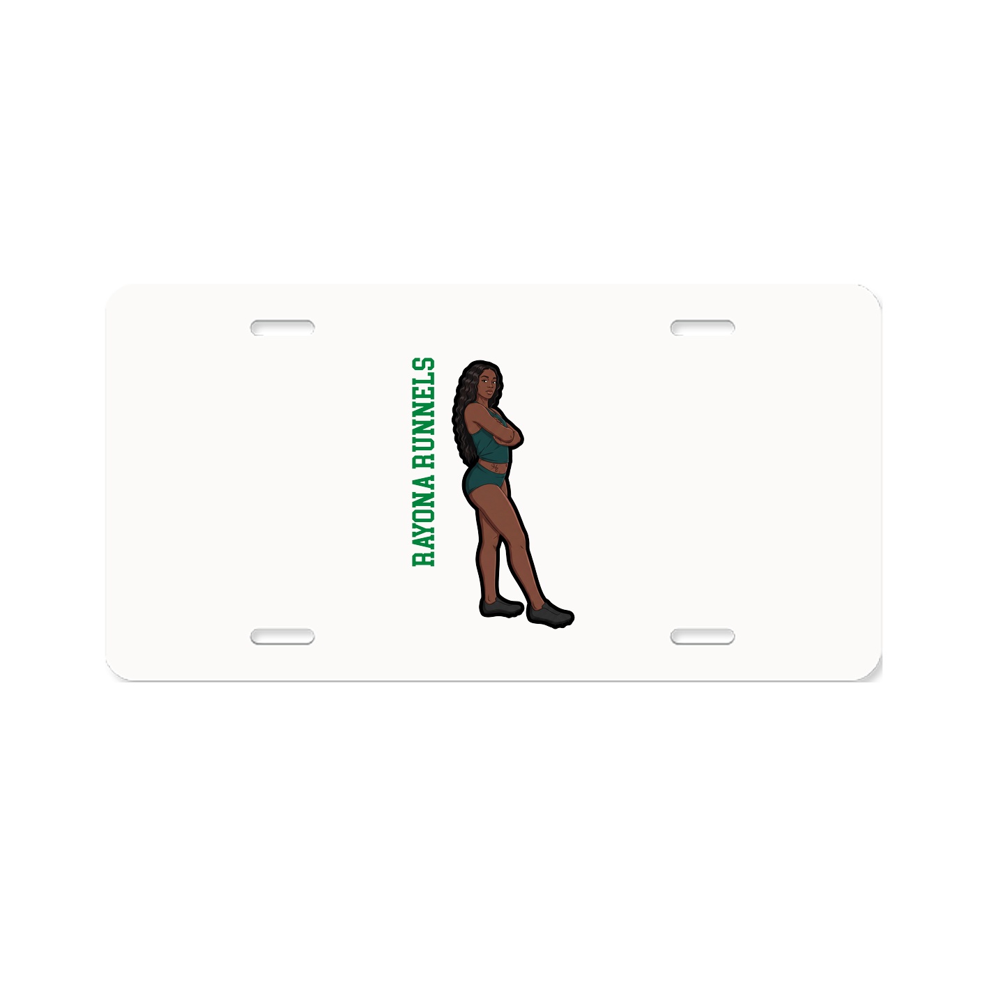 License Plate — Name Vertical in Classic