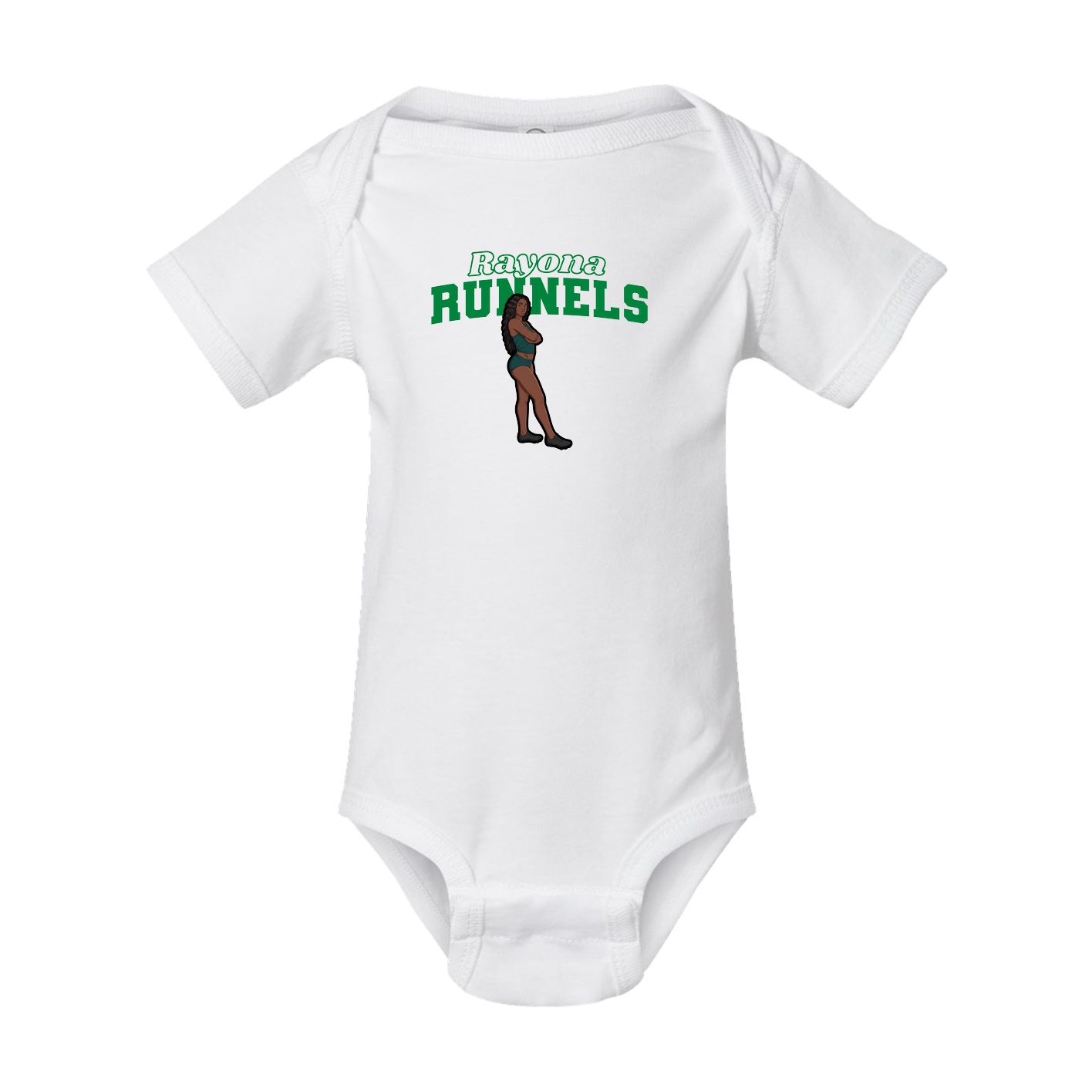 Baby Onesie — Name Arch in White