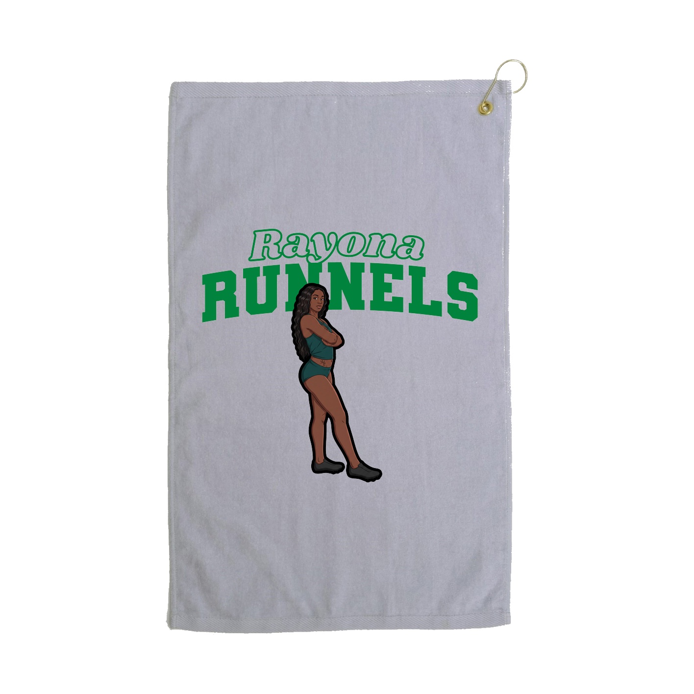 Golf Towel — Name Arch in Grey