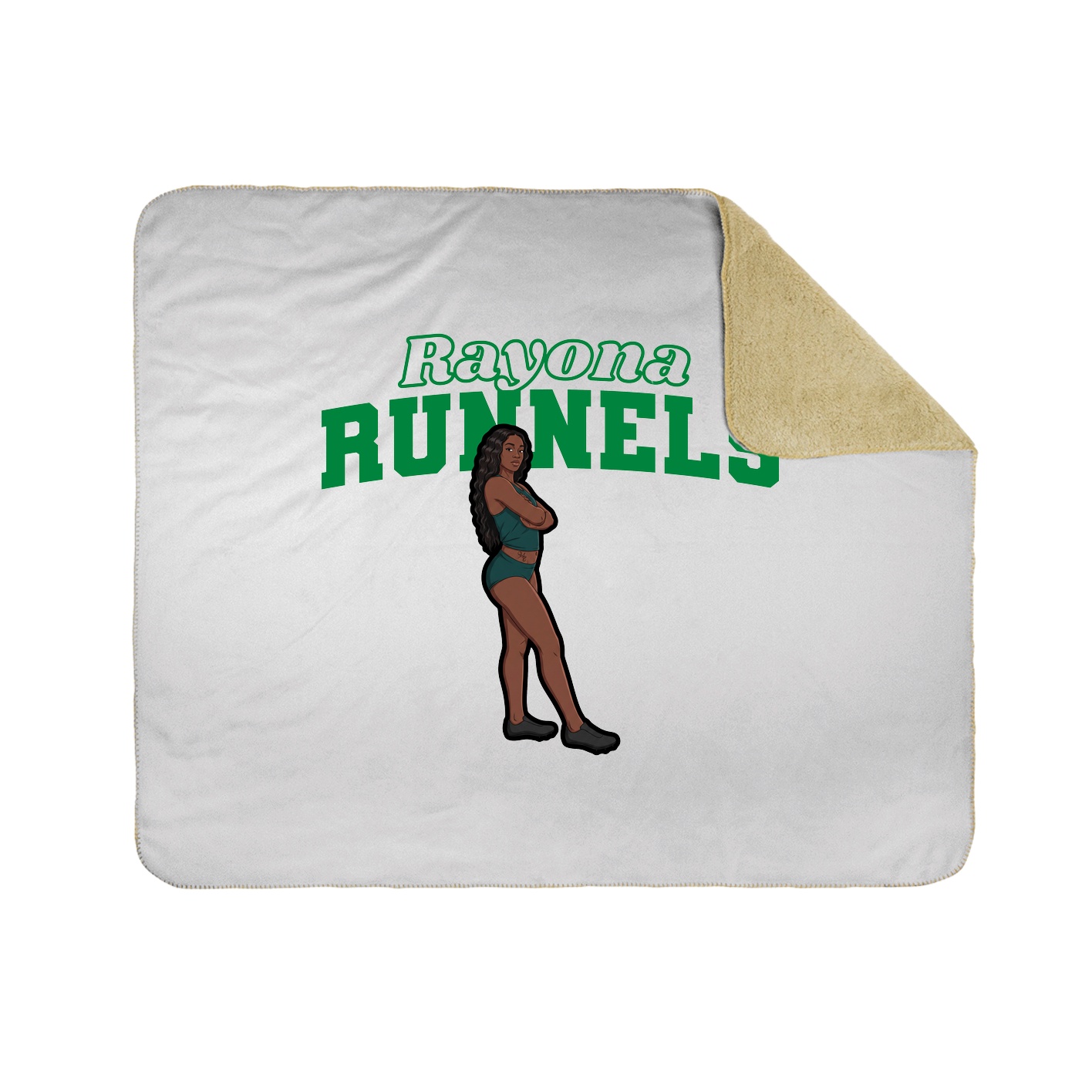 Throw Blanket — Name Arch in White