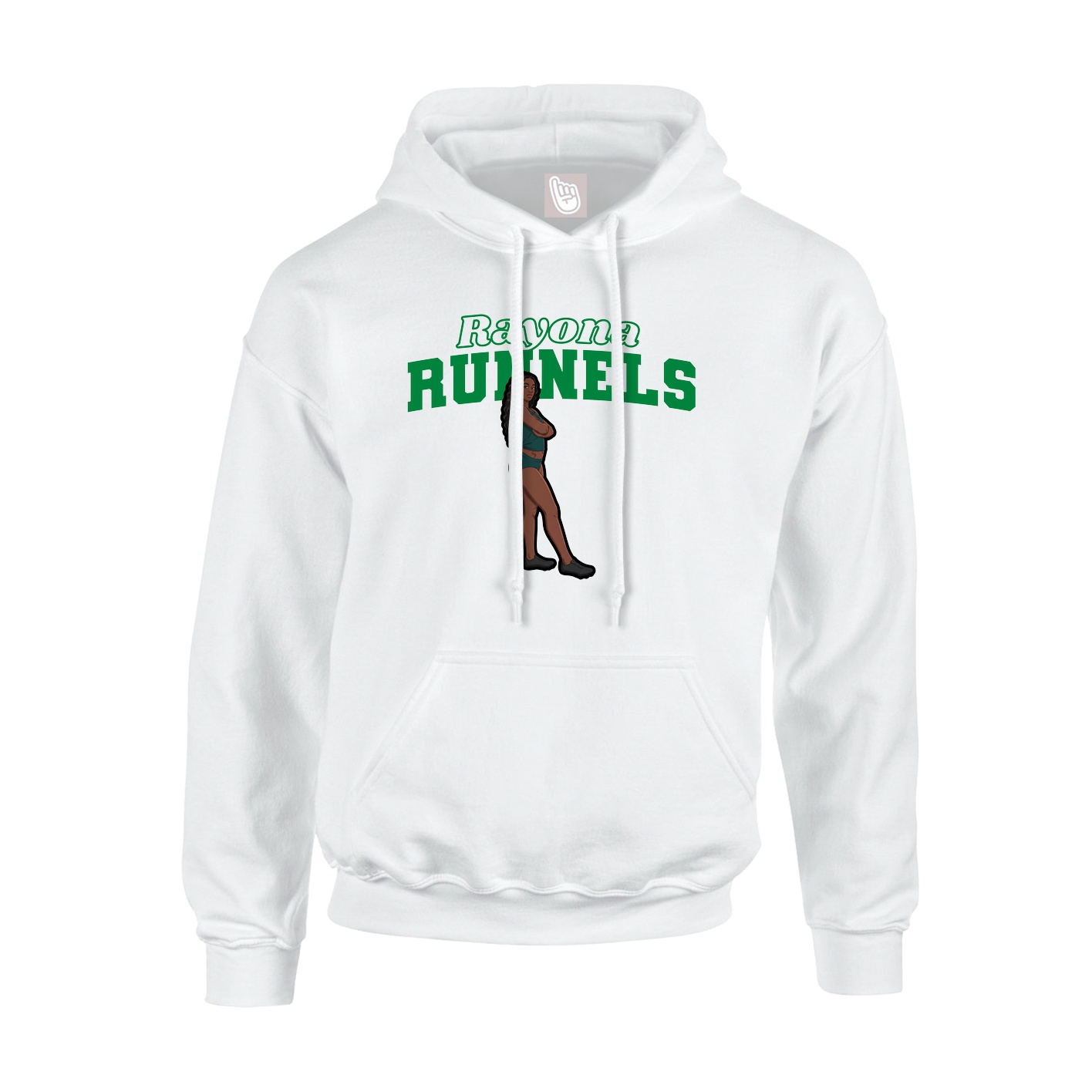Hoodie — Name Arch in White