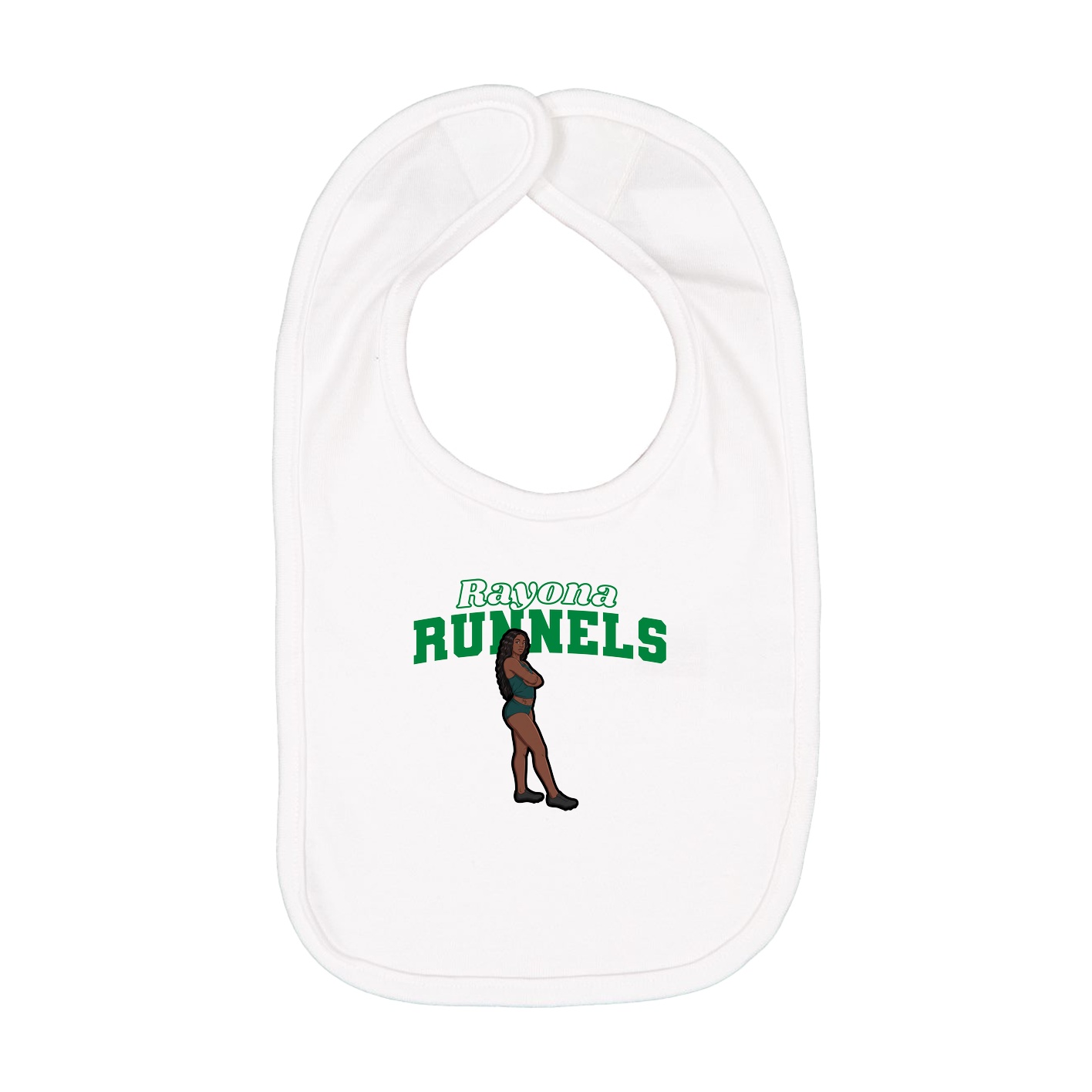 Infant Bib — Name Arch in White