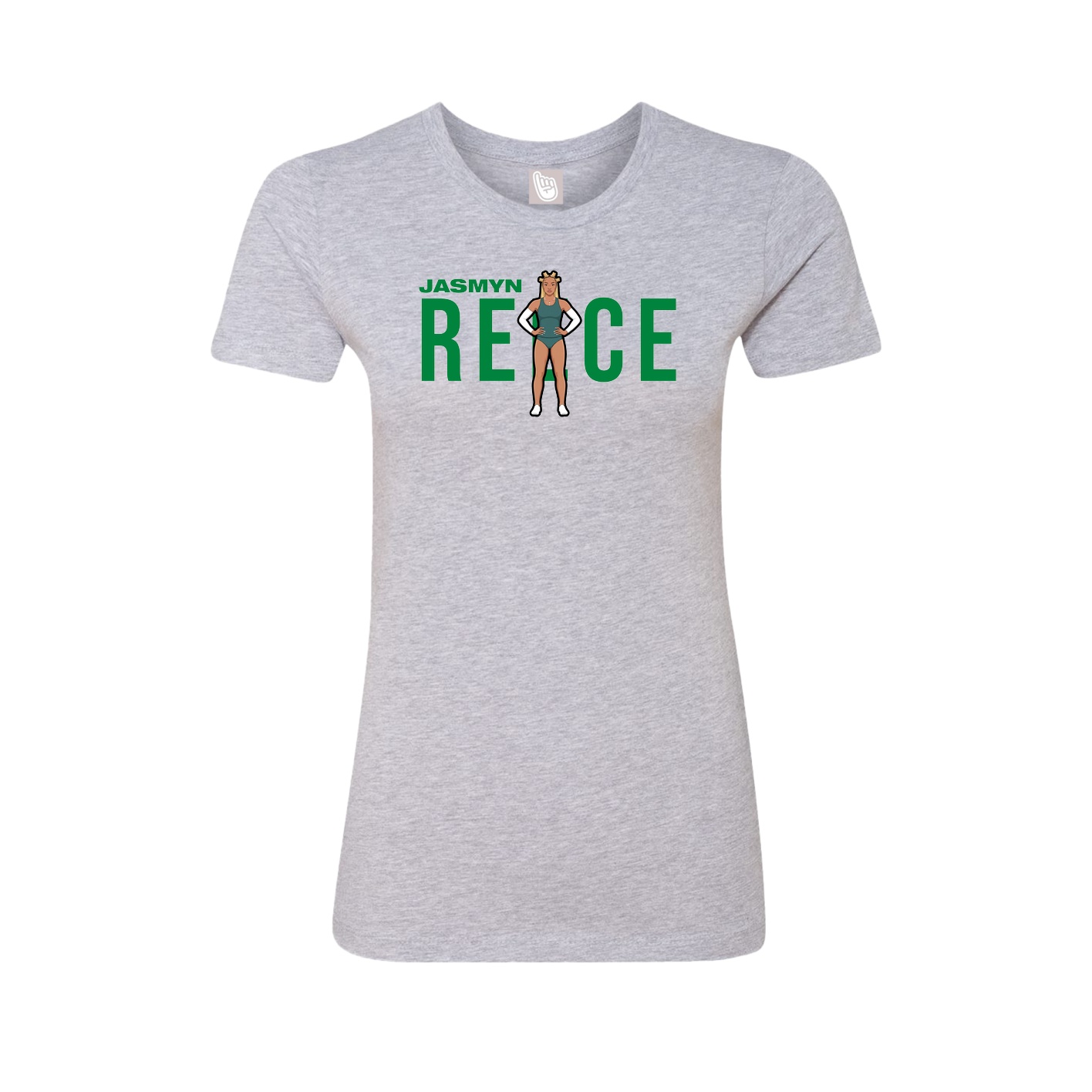 Fitted Women's Tee — Player Name in Grey
