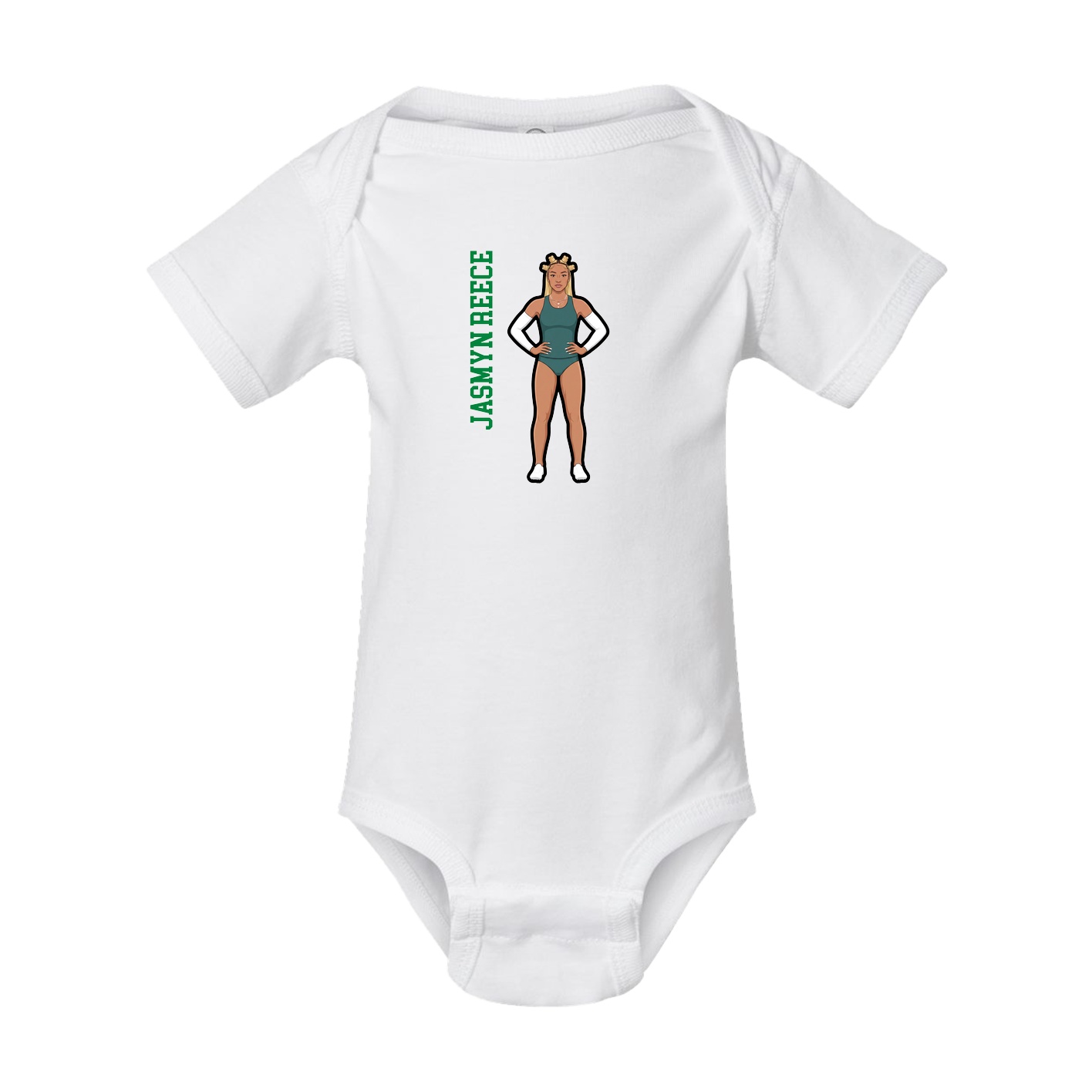 Baby Onesie — Name Vertical in White
