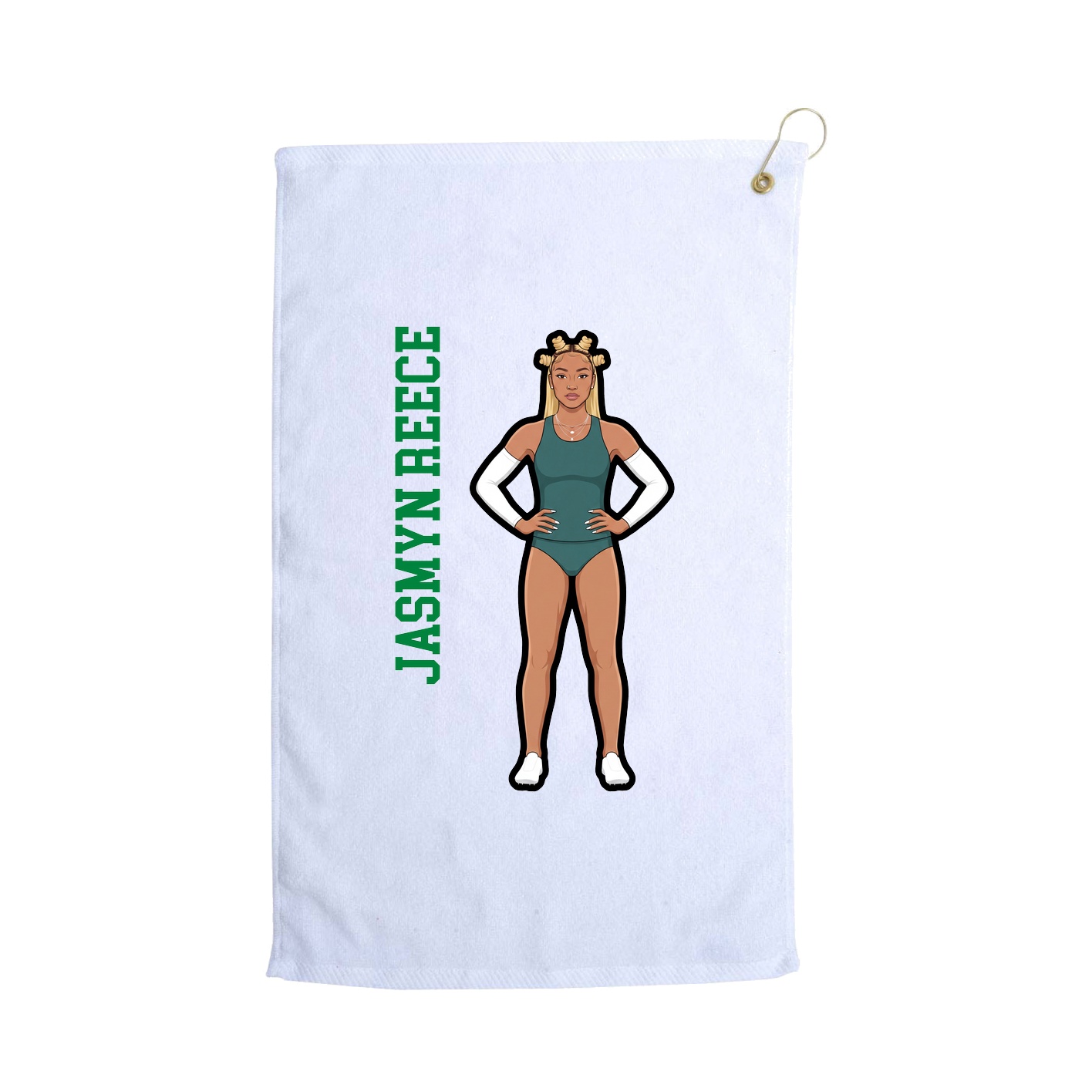 Golf Towel — Name Vertical in White