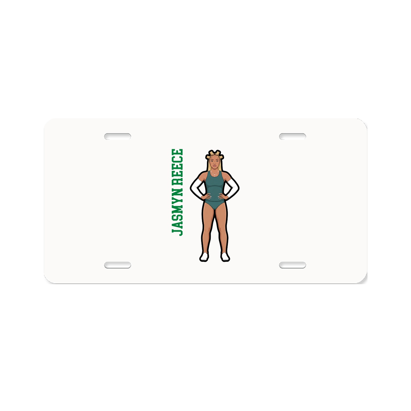 License Plate — Name Vertical in Classic