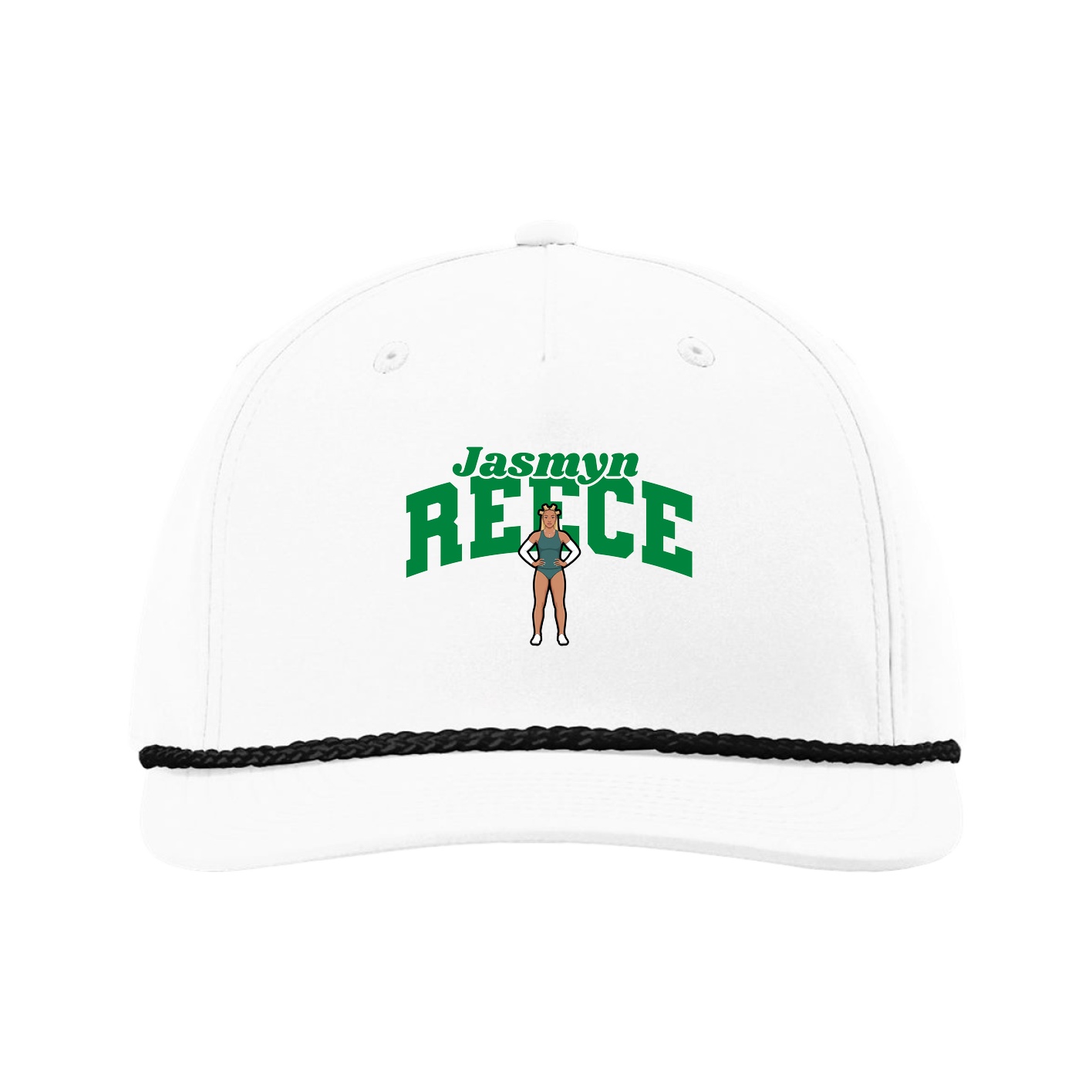 Five-Panel Classic Rope Cap — Signature Arch in White