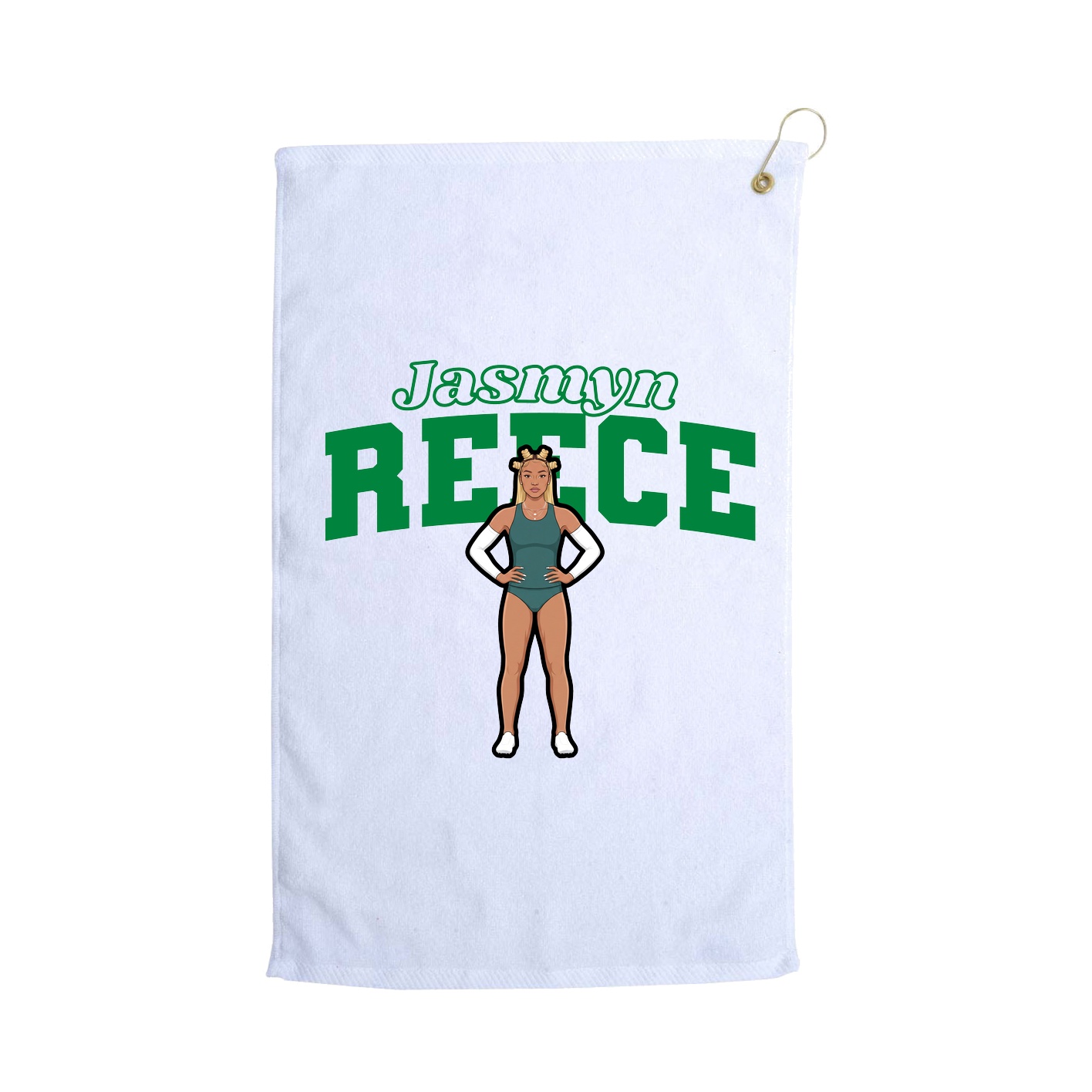 Golf Towel — Name Arch in White