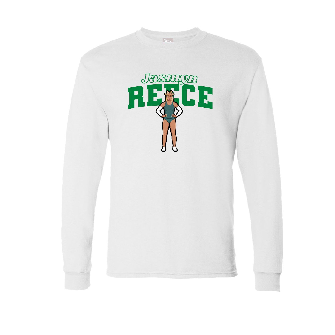 Long Sleeve Tee — Name Arch in White