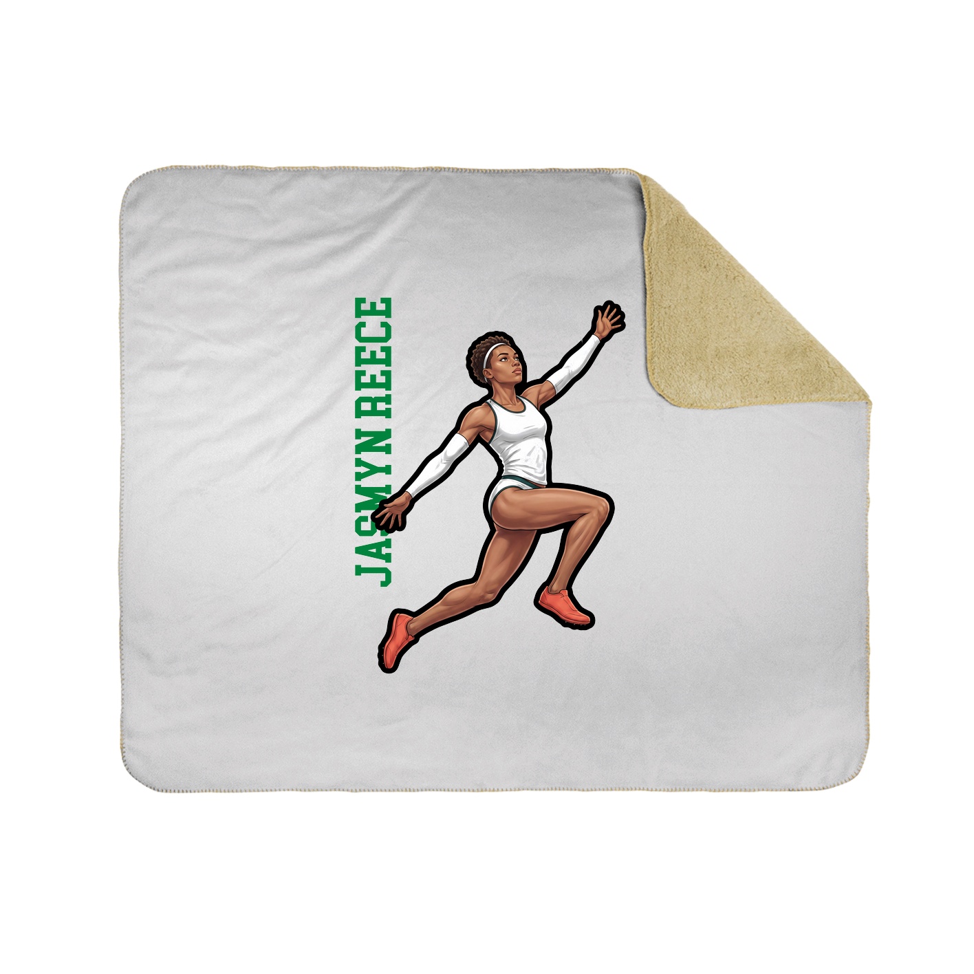 Throw Blanket — Name Vertical in White