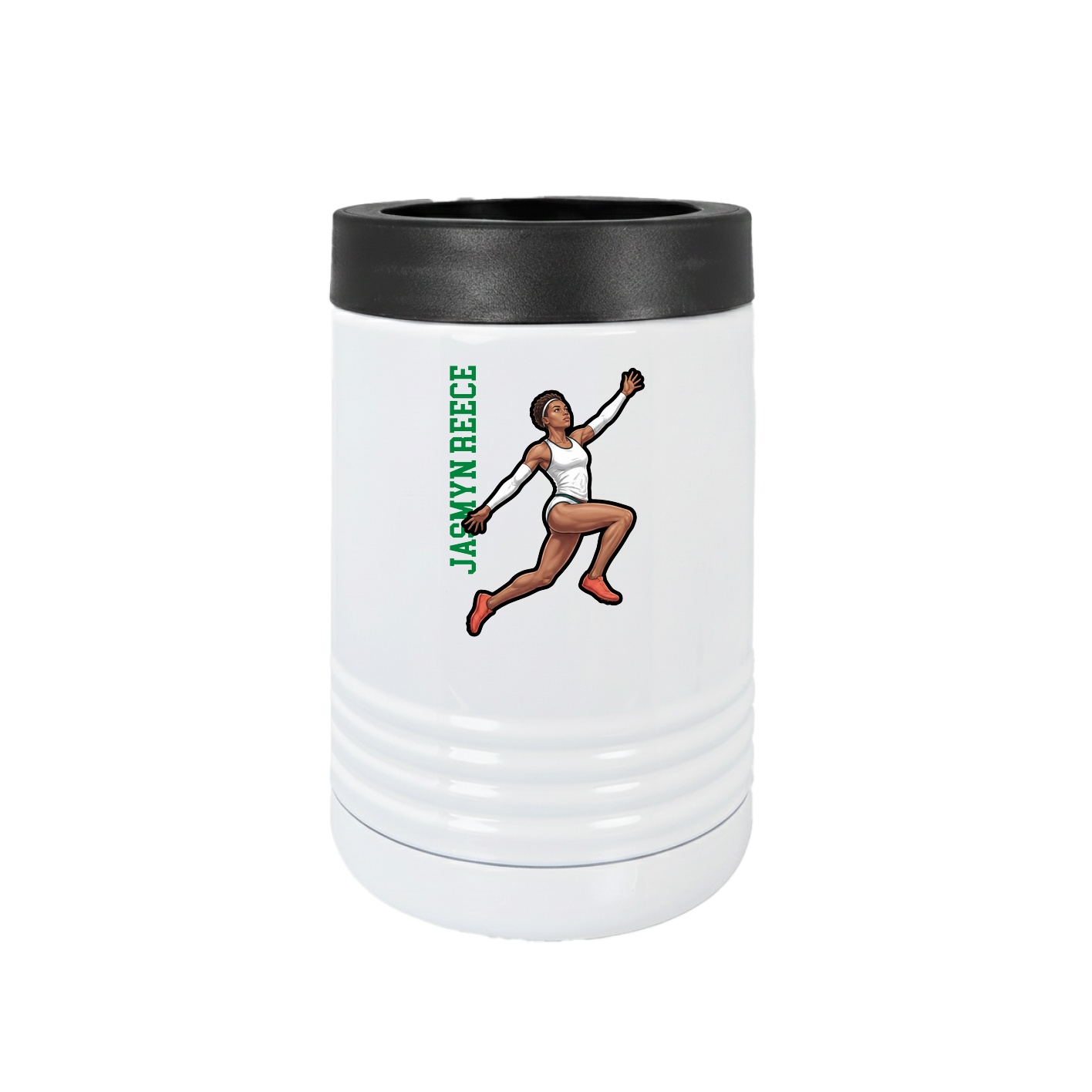 Beverage Holder — Name Vertical in White