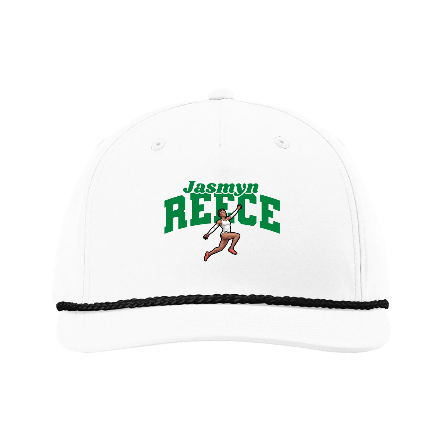 Five-Panel Classic Rope Cap — Signature Arch in White