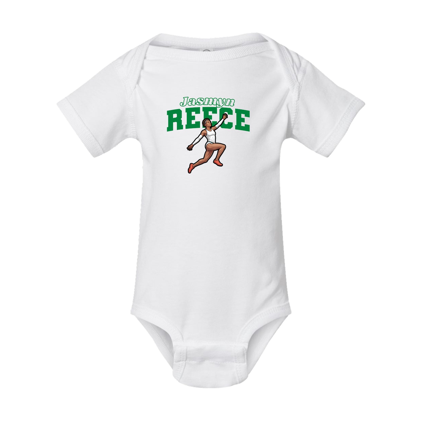 Baby Onesie — Name Arch in White