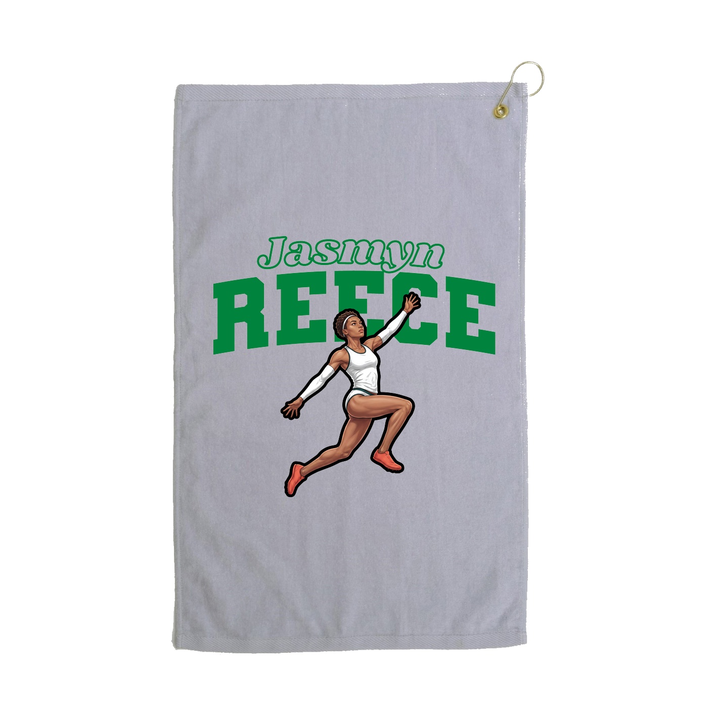Golf Towel — Name Arch in Grey
