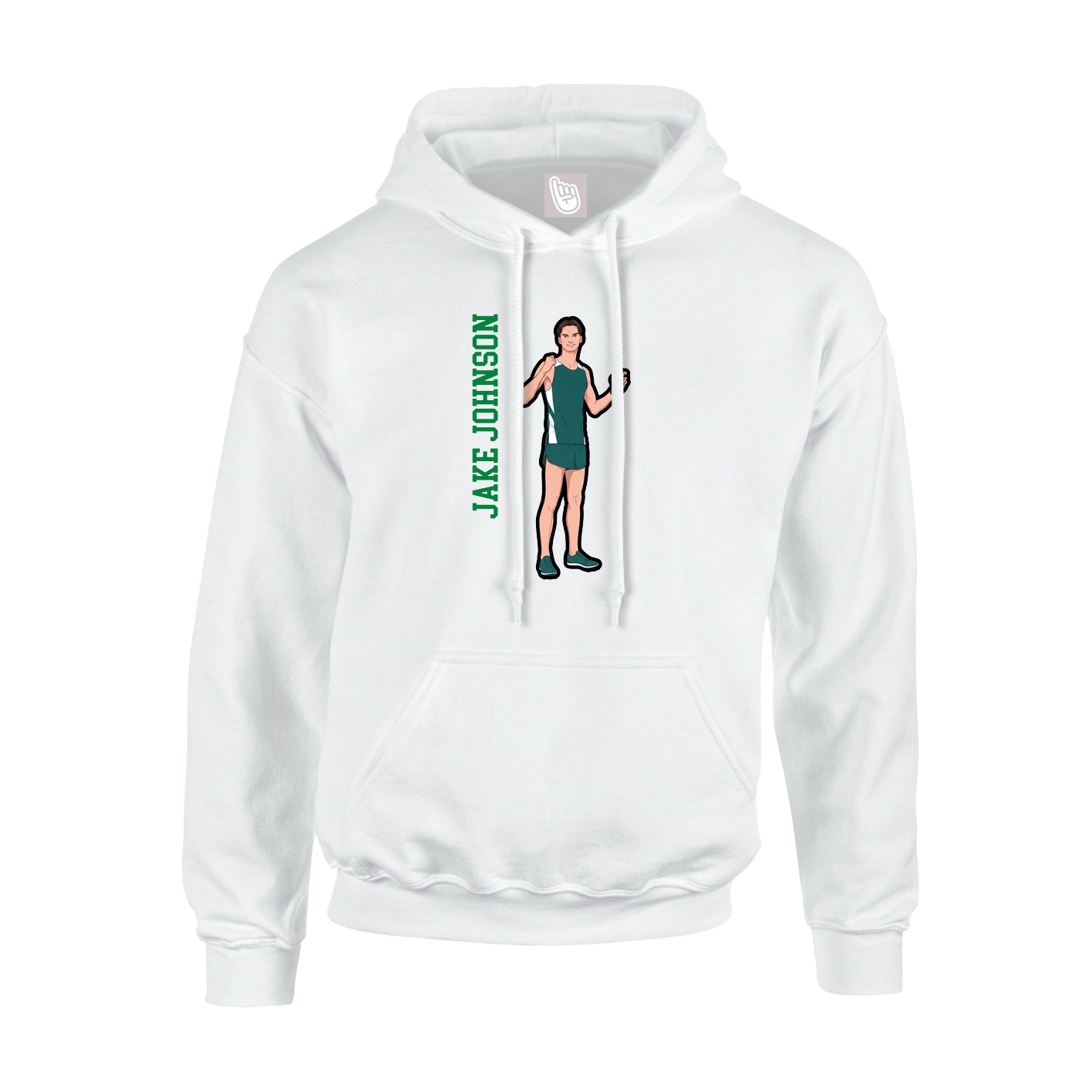 Hoodie — Name Vertical in White