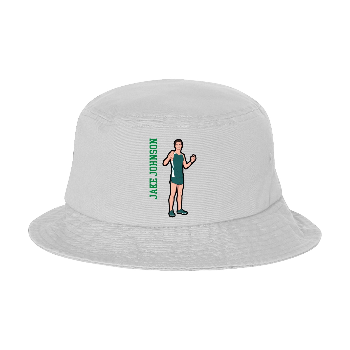 Bucket Cap — Name Vertical in White