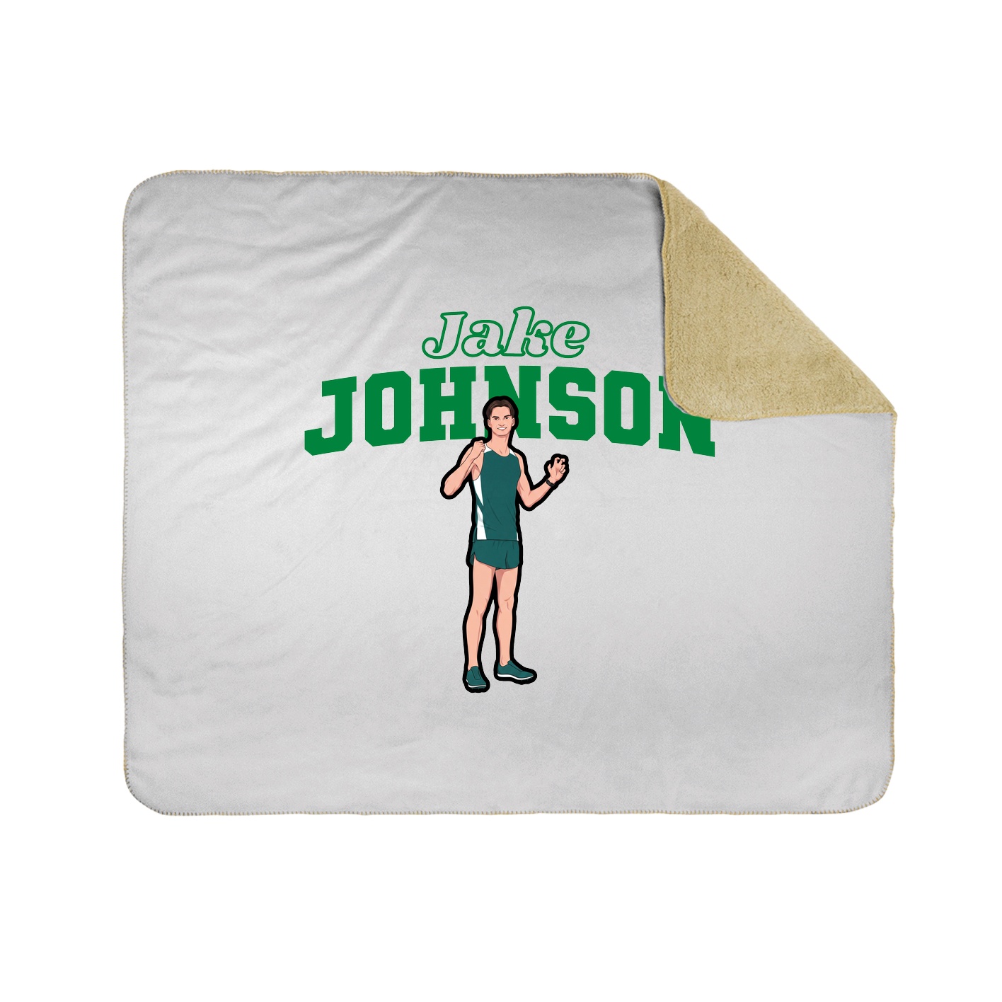 Throw Blanket — Name Arch in White