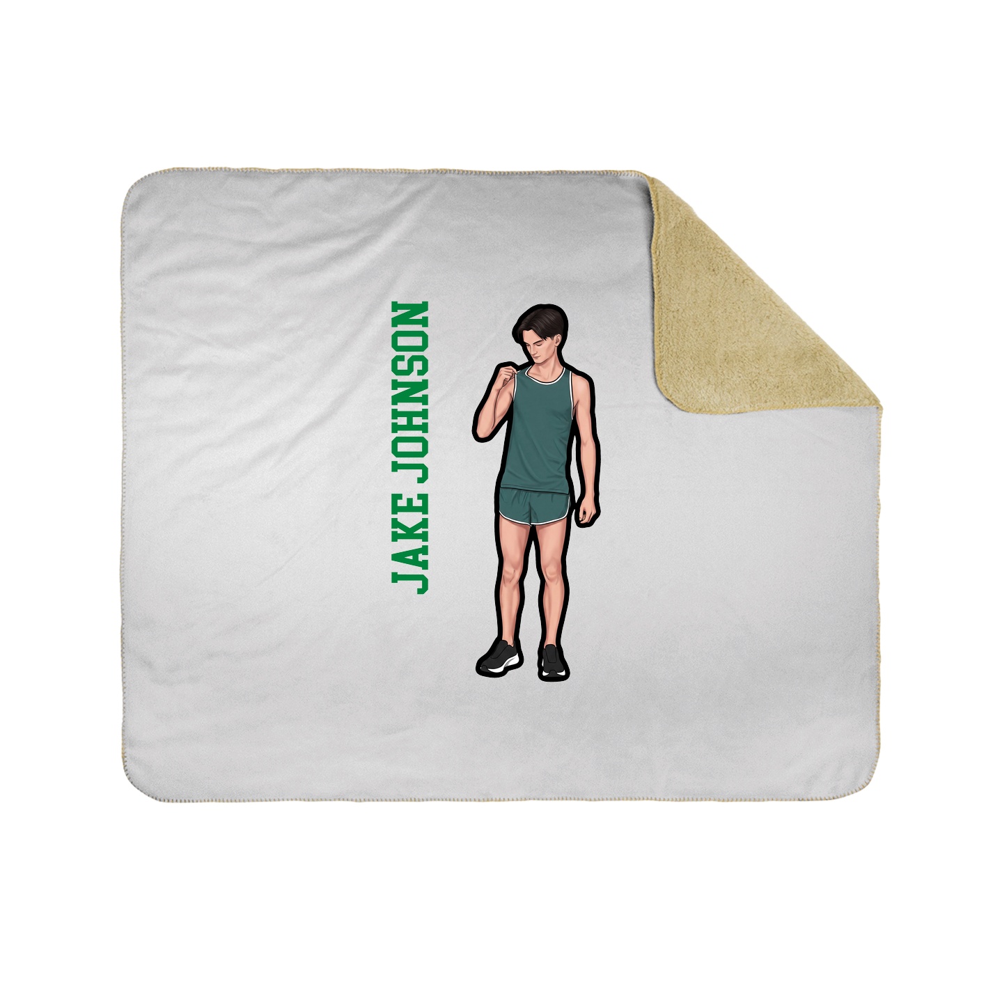 Throw Blanket — Name Vertical in White