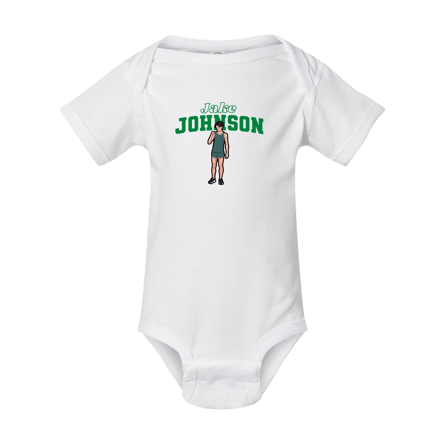 Baby Onesie — Name Arch in White