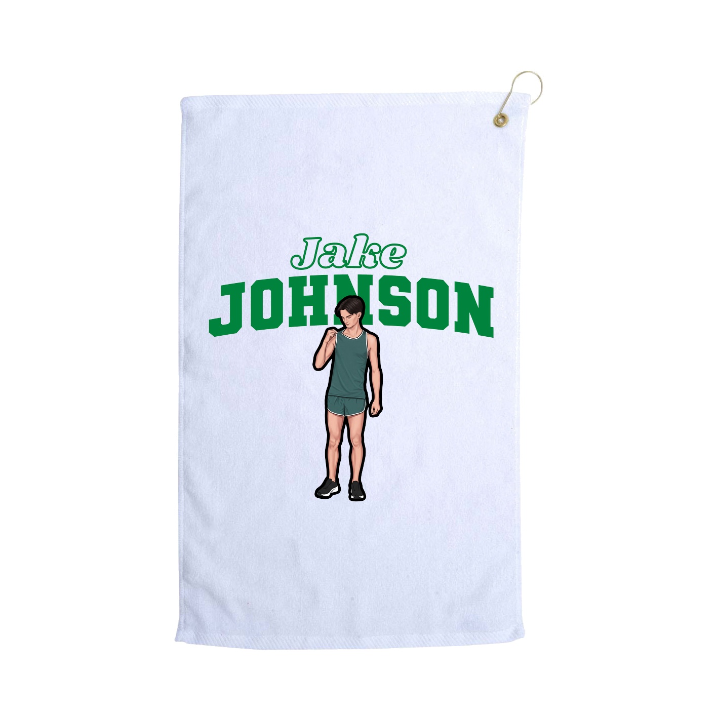 Golf Towel — Name Arch in White