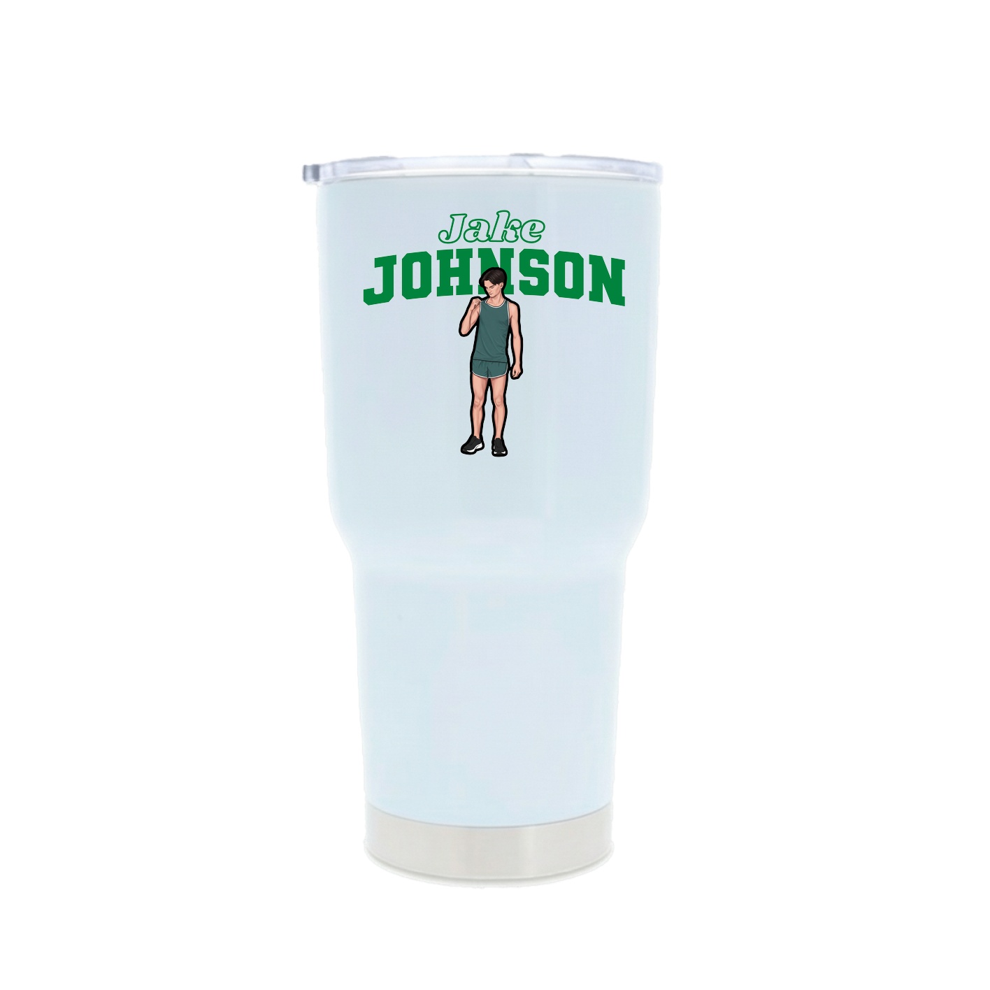 30oz Stainless Steel Tumbler — Name Arch in White