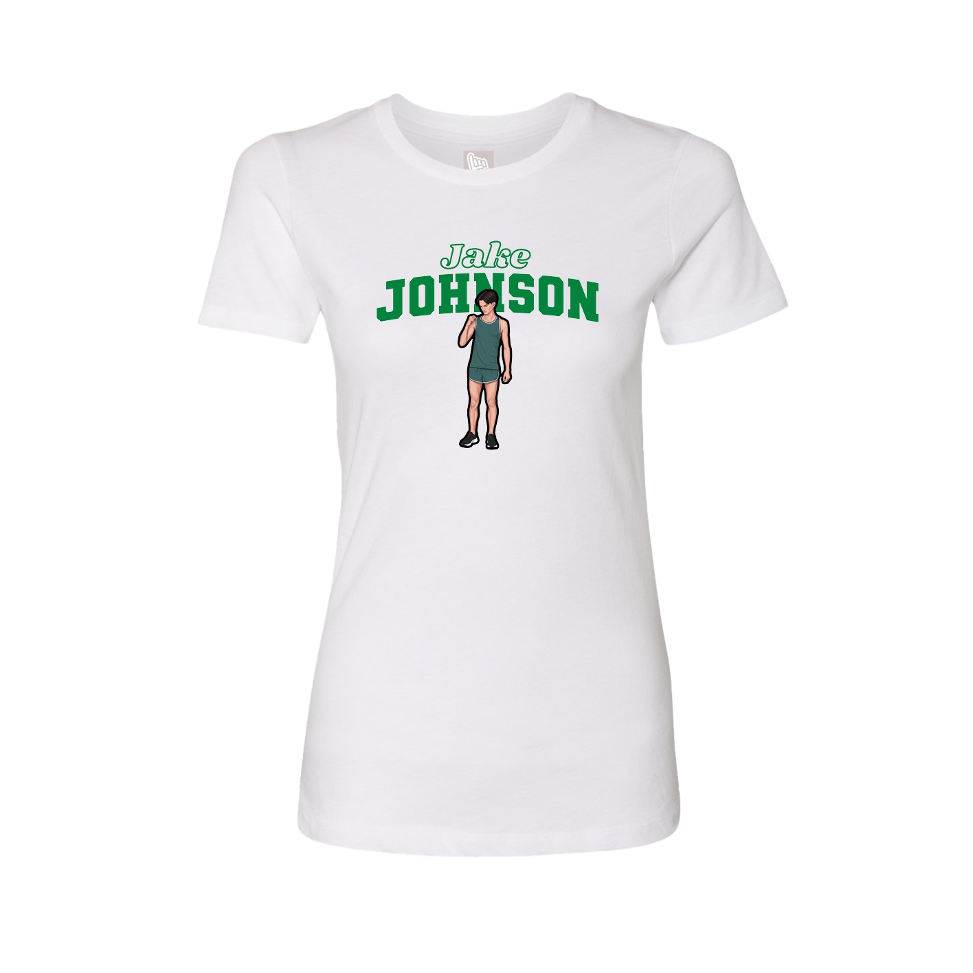 Fitted Women's Tee — Name Arch in White