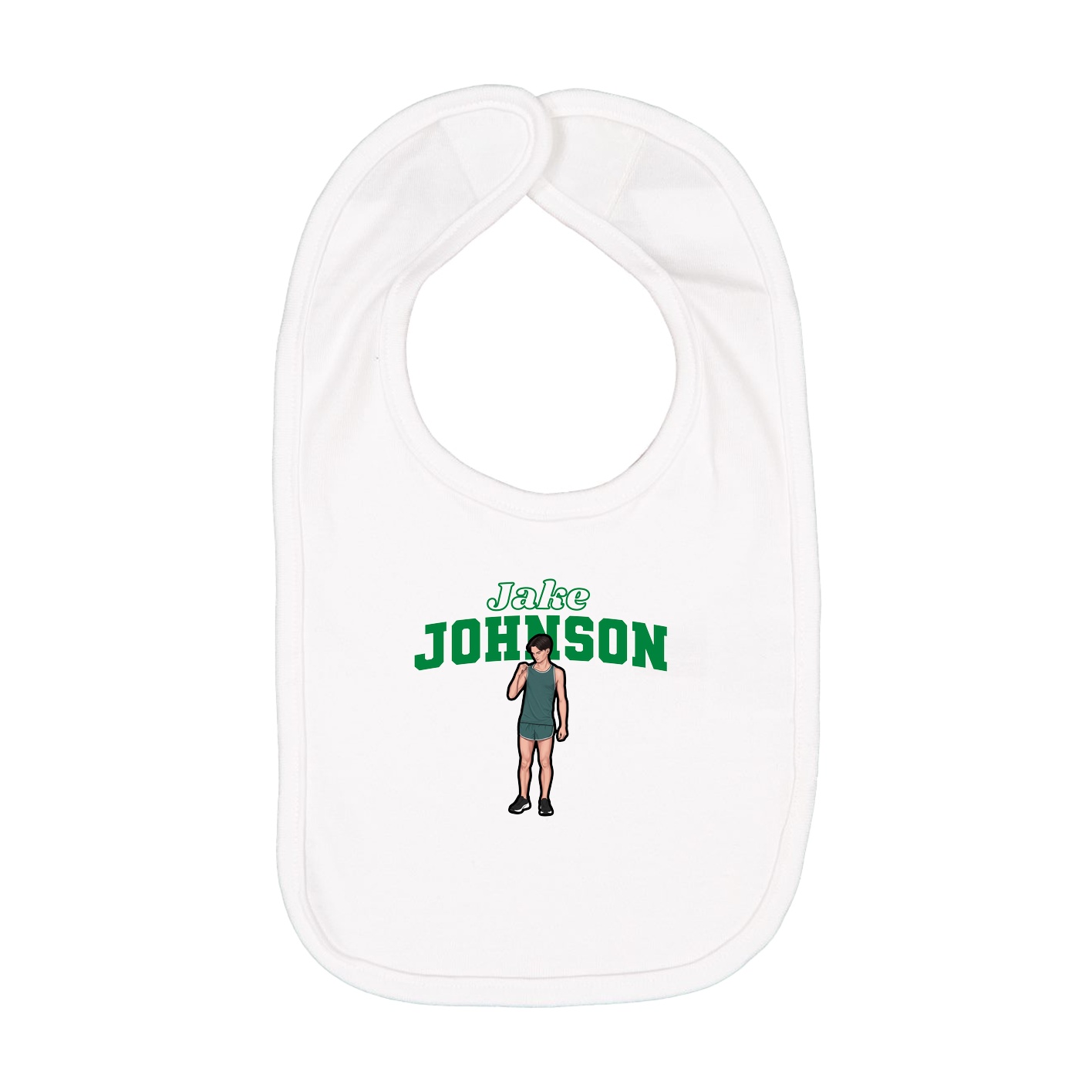 Infant Bib — Name Arch in White